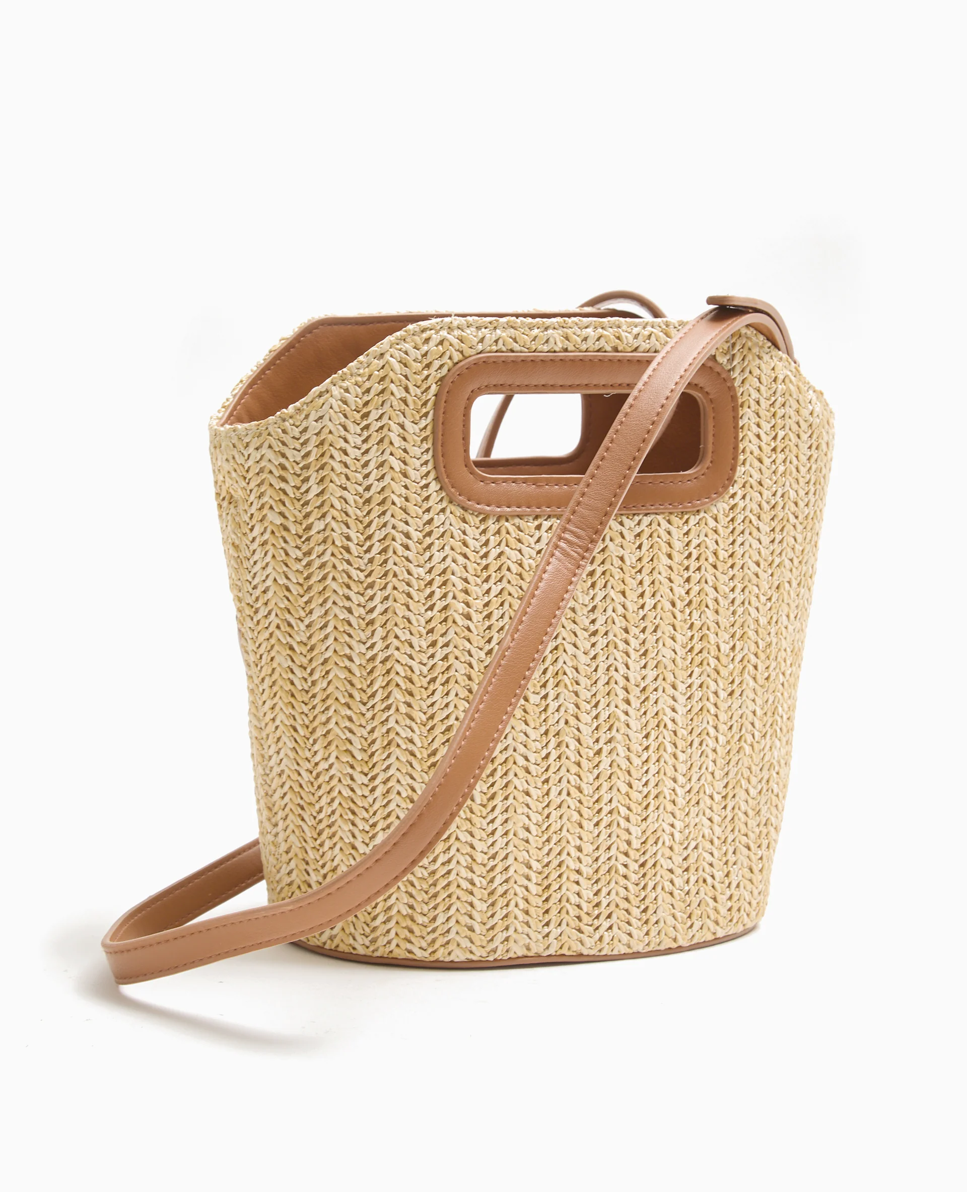 Sac en raphia et simili cuir - Image 3