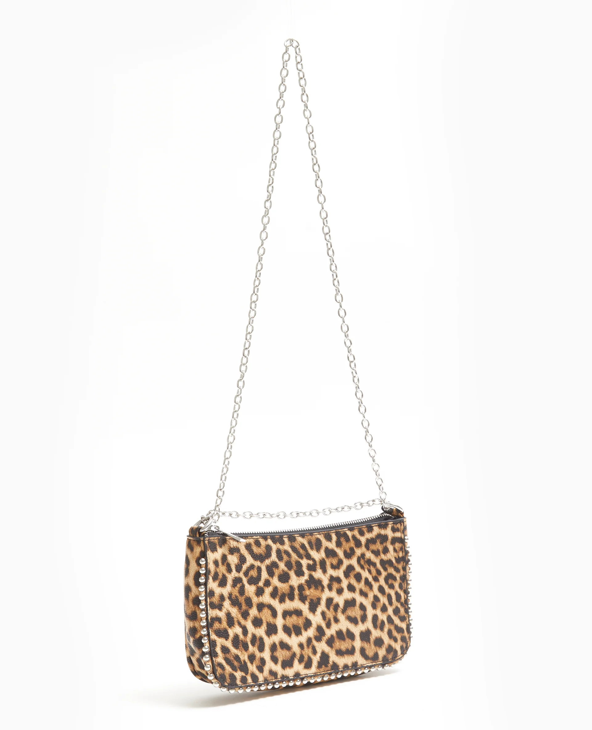 Sac pochette motif léopard avec chaînette et clous - Image 5