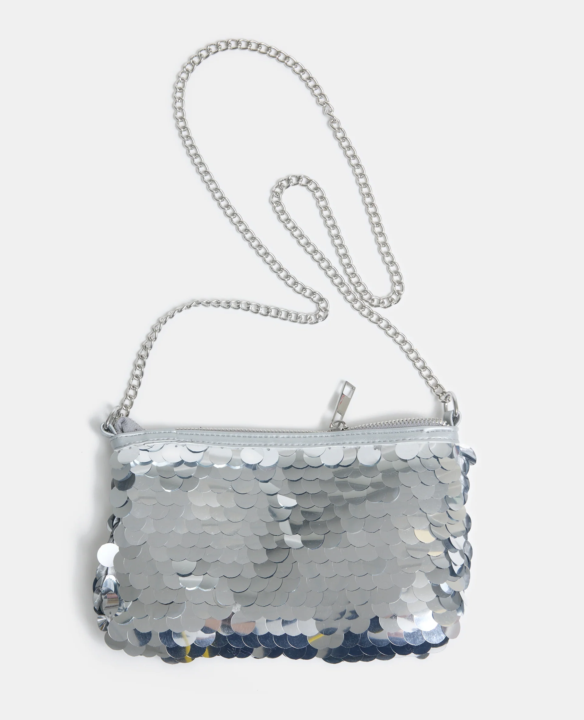 Sac sequins avec bandoulière chaîne