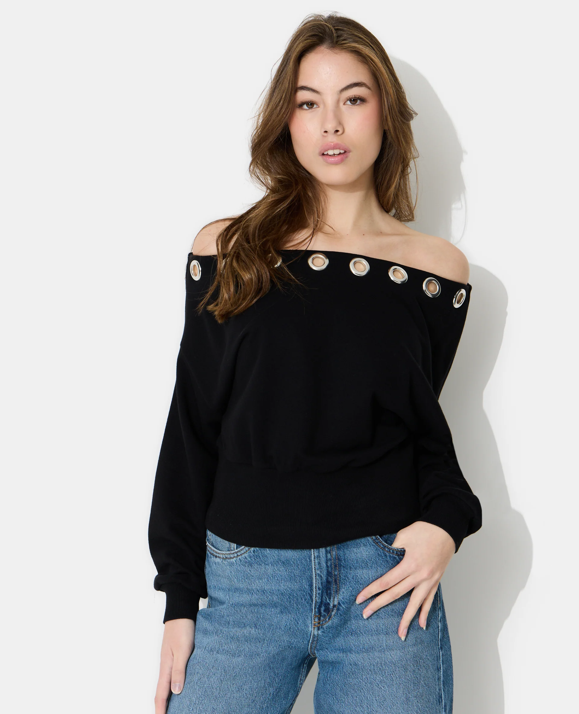 Sweat asymétrique avec œillets - Image 5