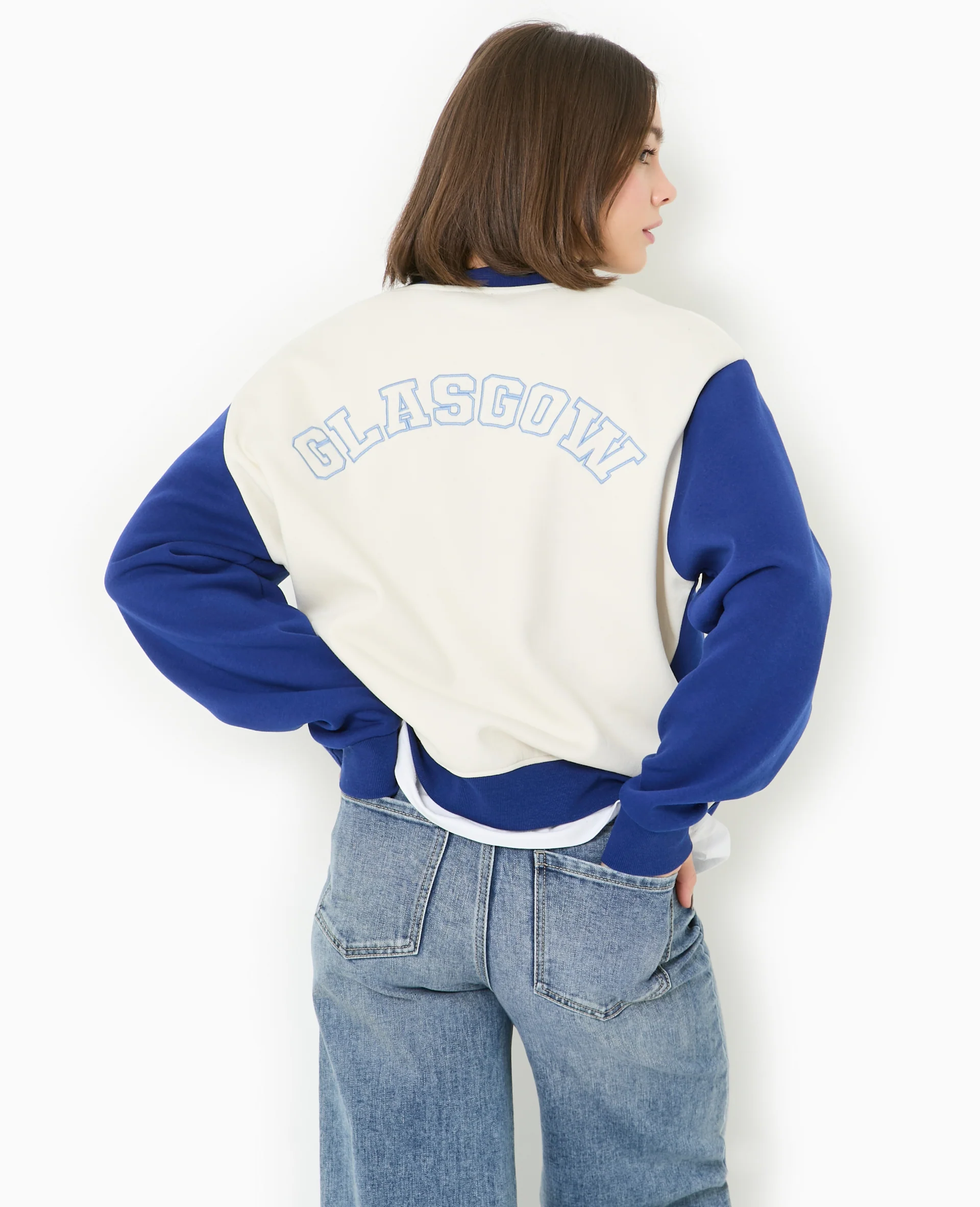 Sweat bicolore avec broderie poitrine et dos - Image 6