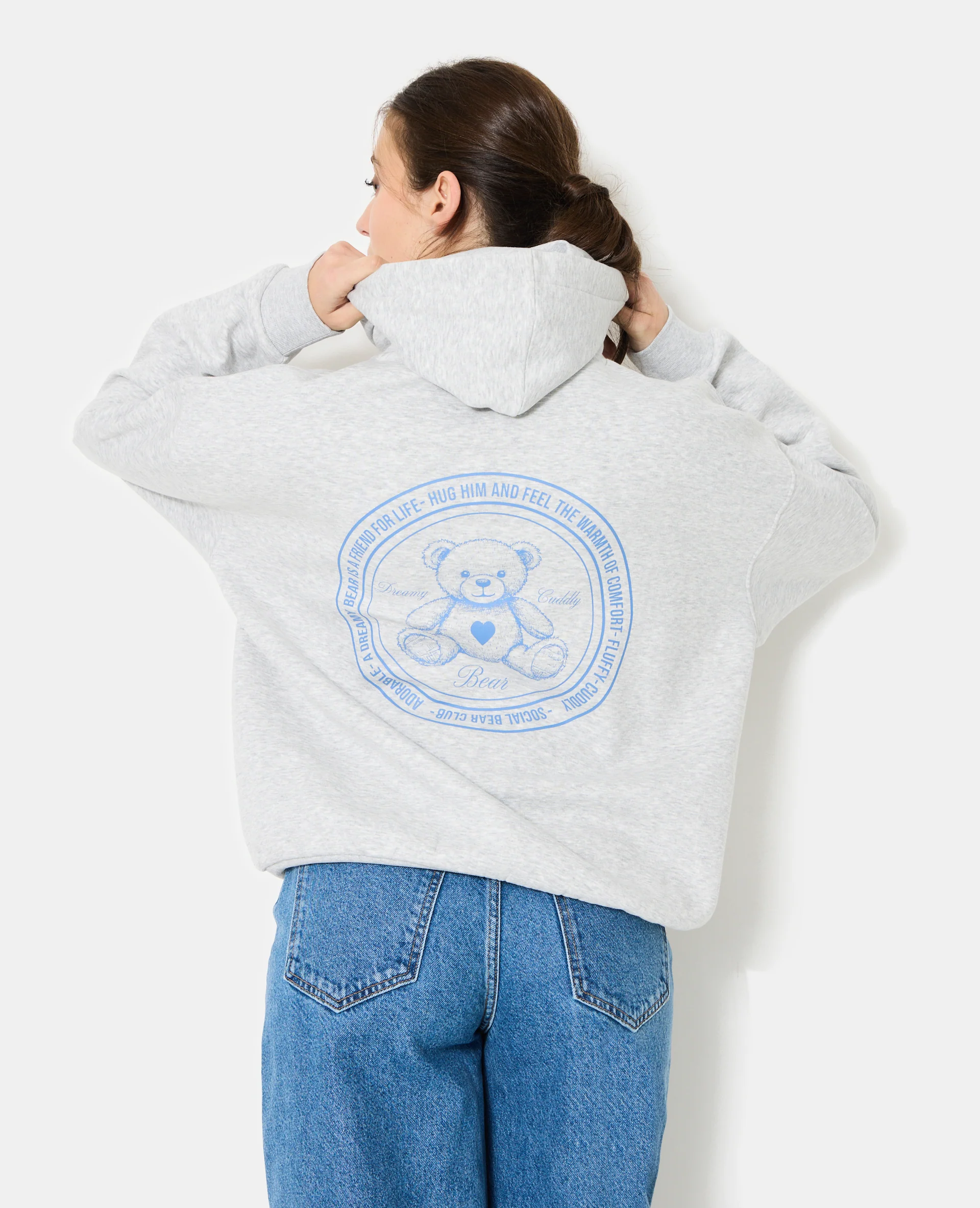 Sweat capuche oversize avec ourson - Image 6