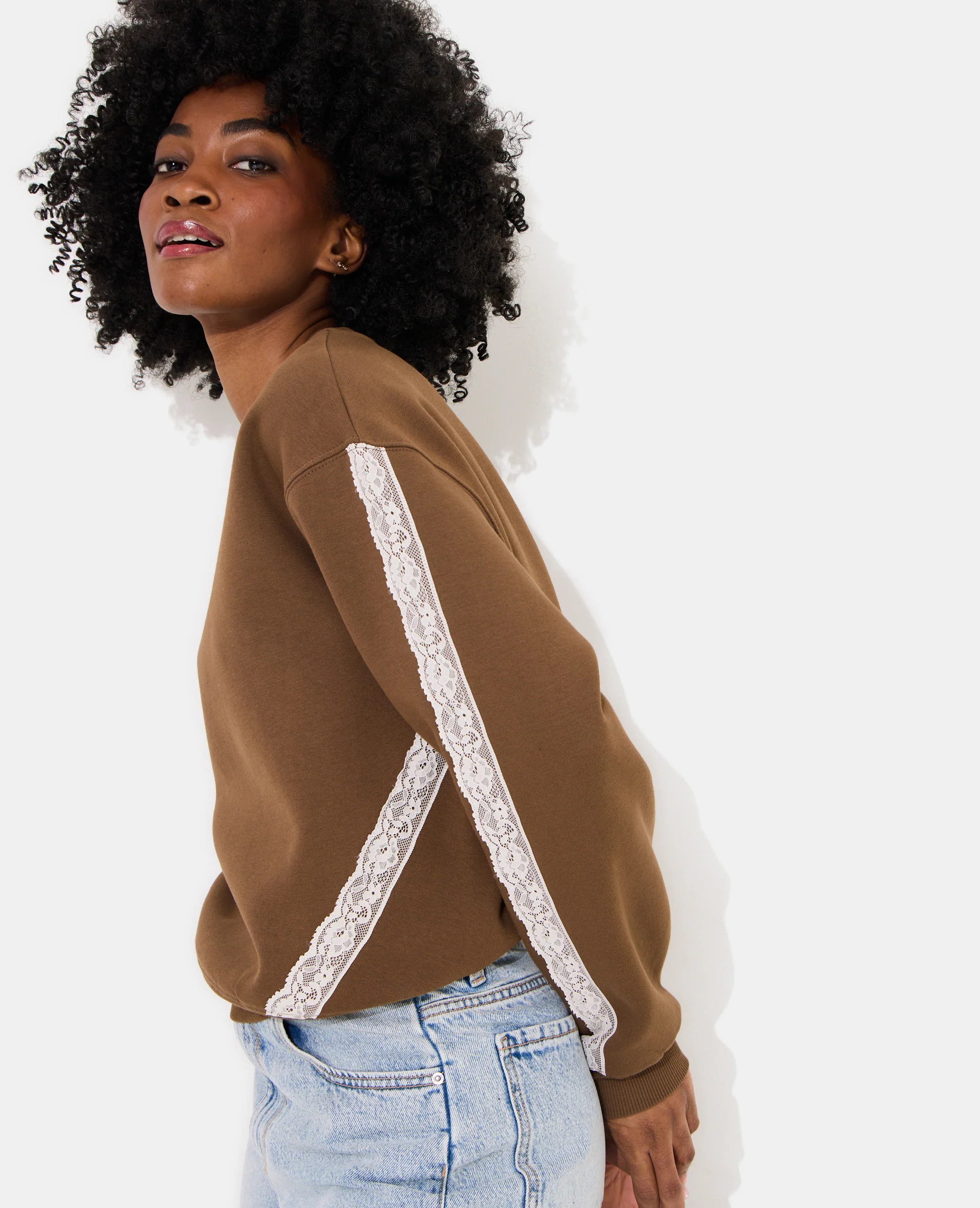 Sweat col rond avec dentelle - Image 2