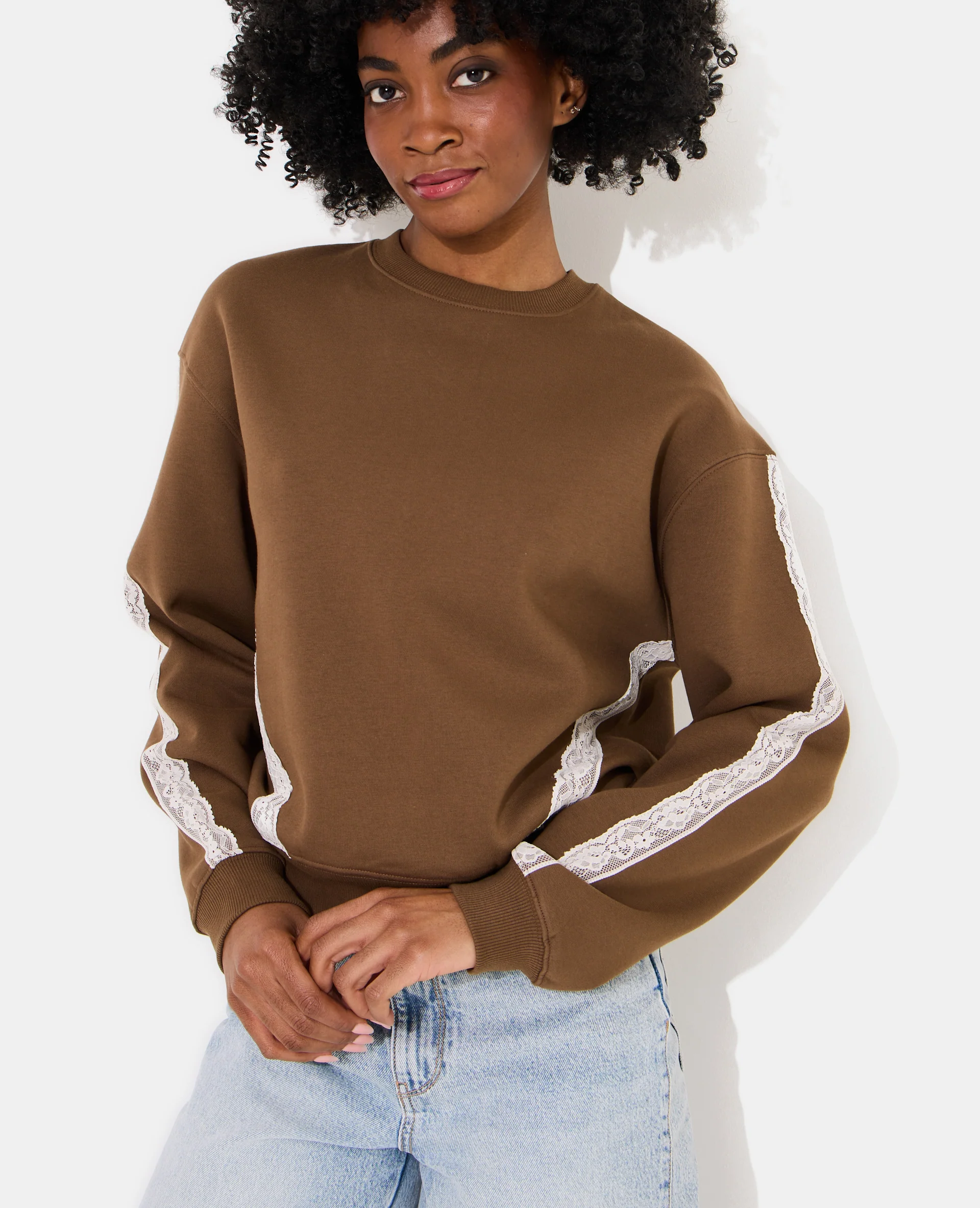 Sweat col rond avec dentelle - Image 5