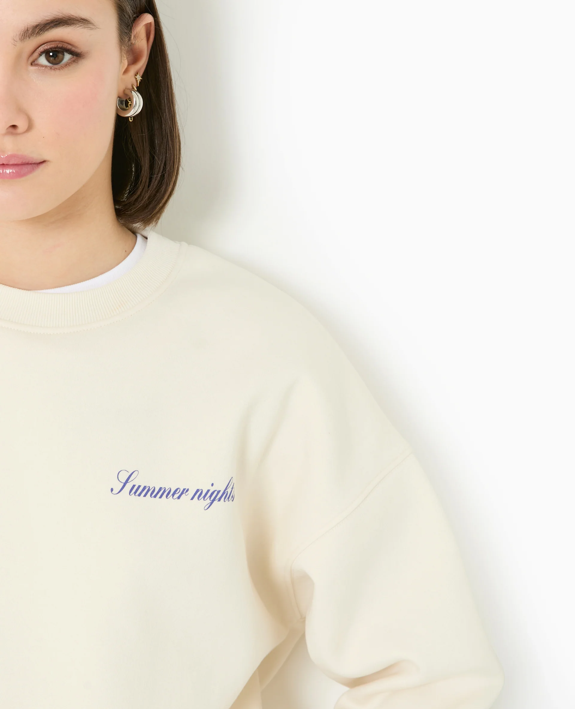 Sweat col rond avec print poitrine et dos - Image 3