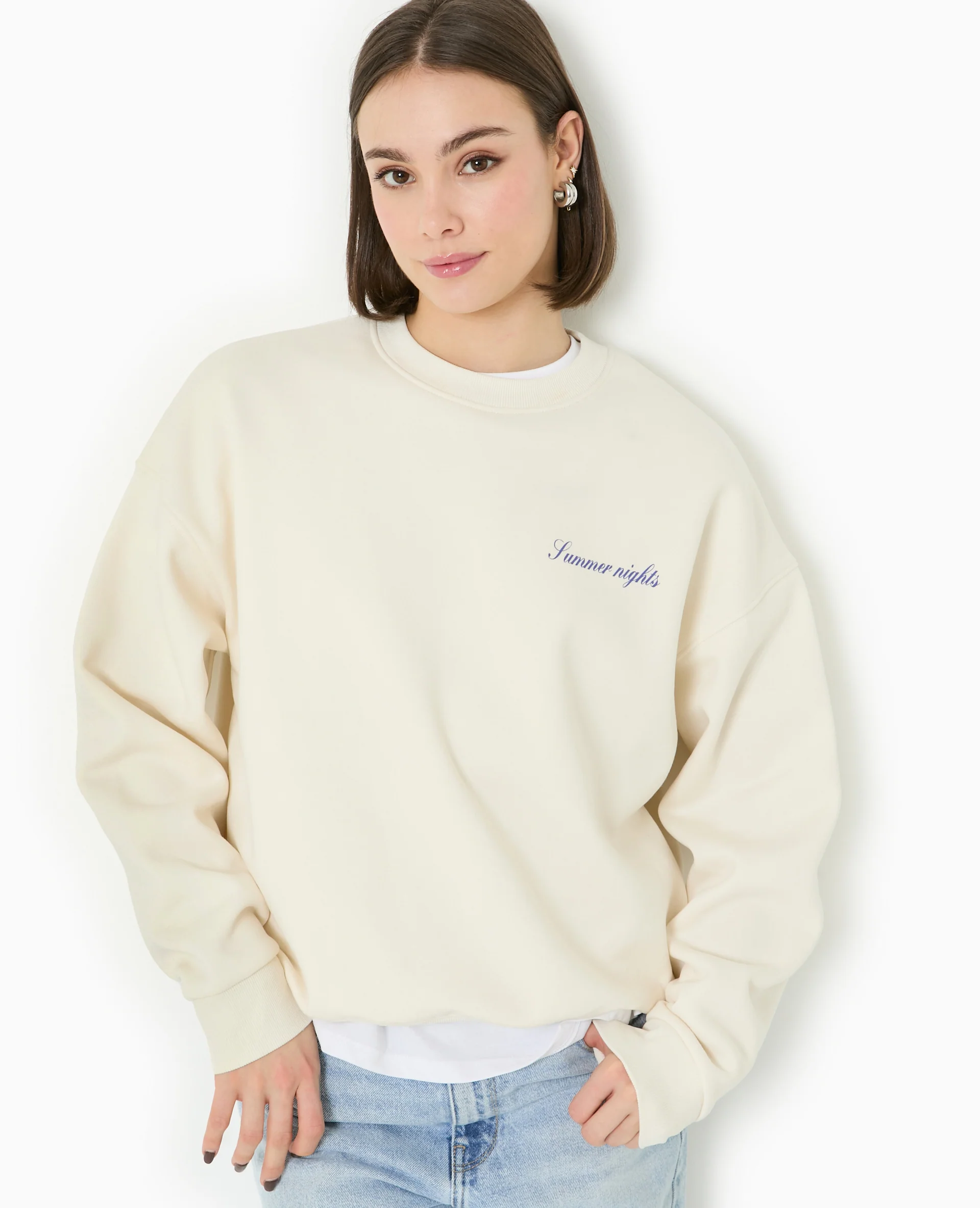 Sweat col rond avec print poitrine et dos - Image 8