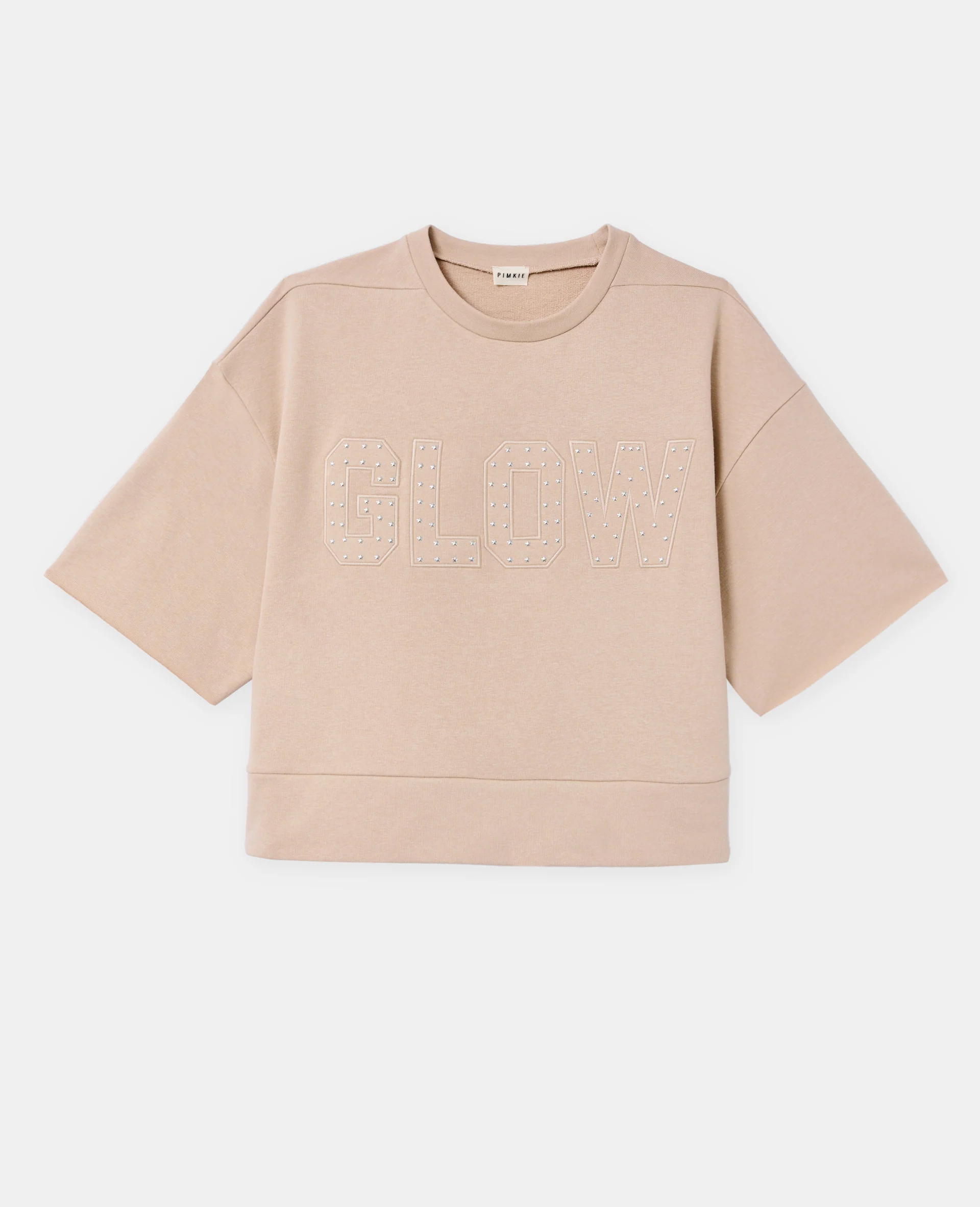 Sweat manches courtes avec broderie et clous étoiles - Image 4