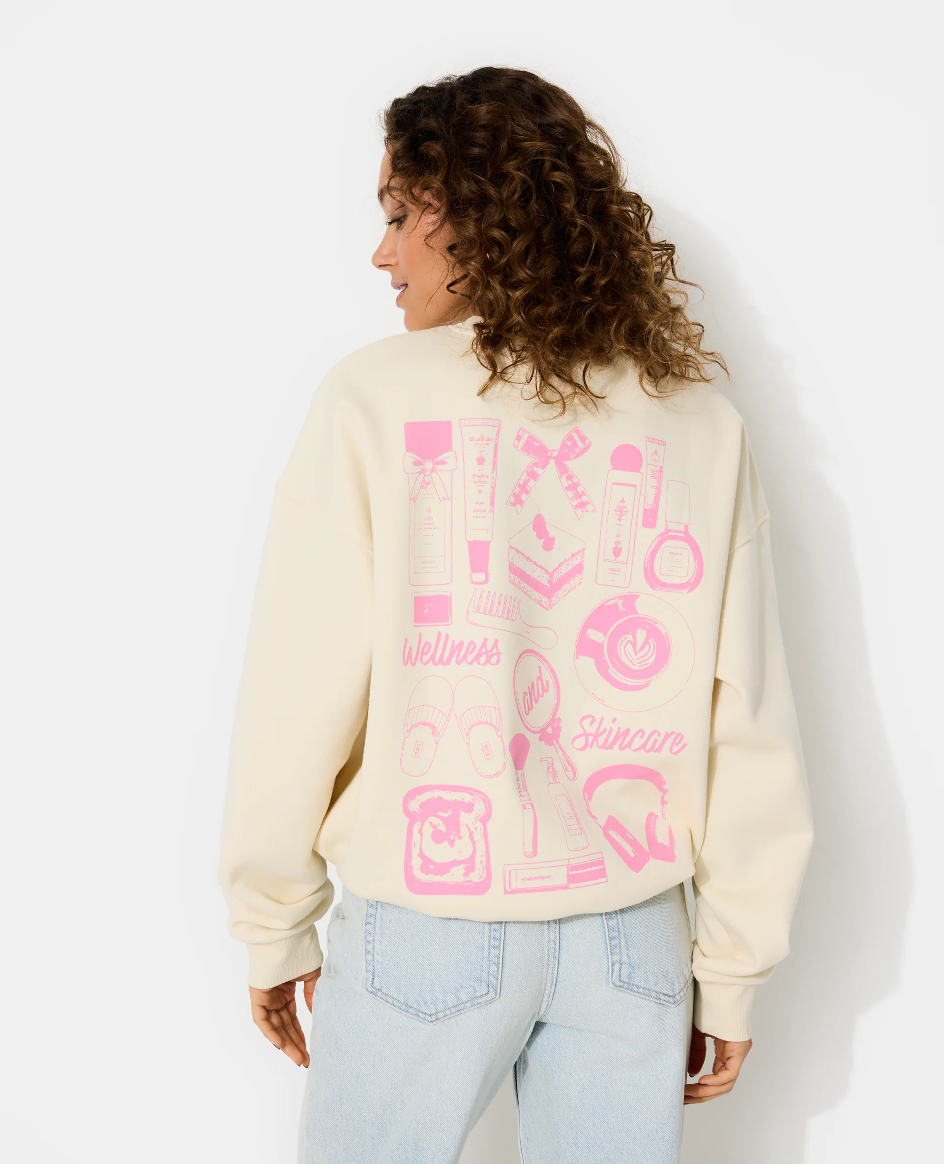 Sweat oversize avec print devant et dos