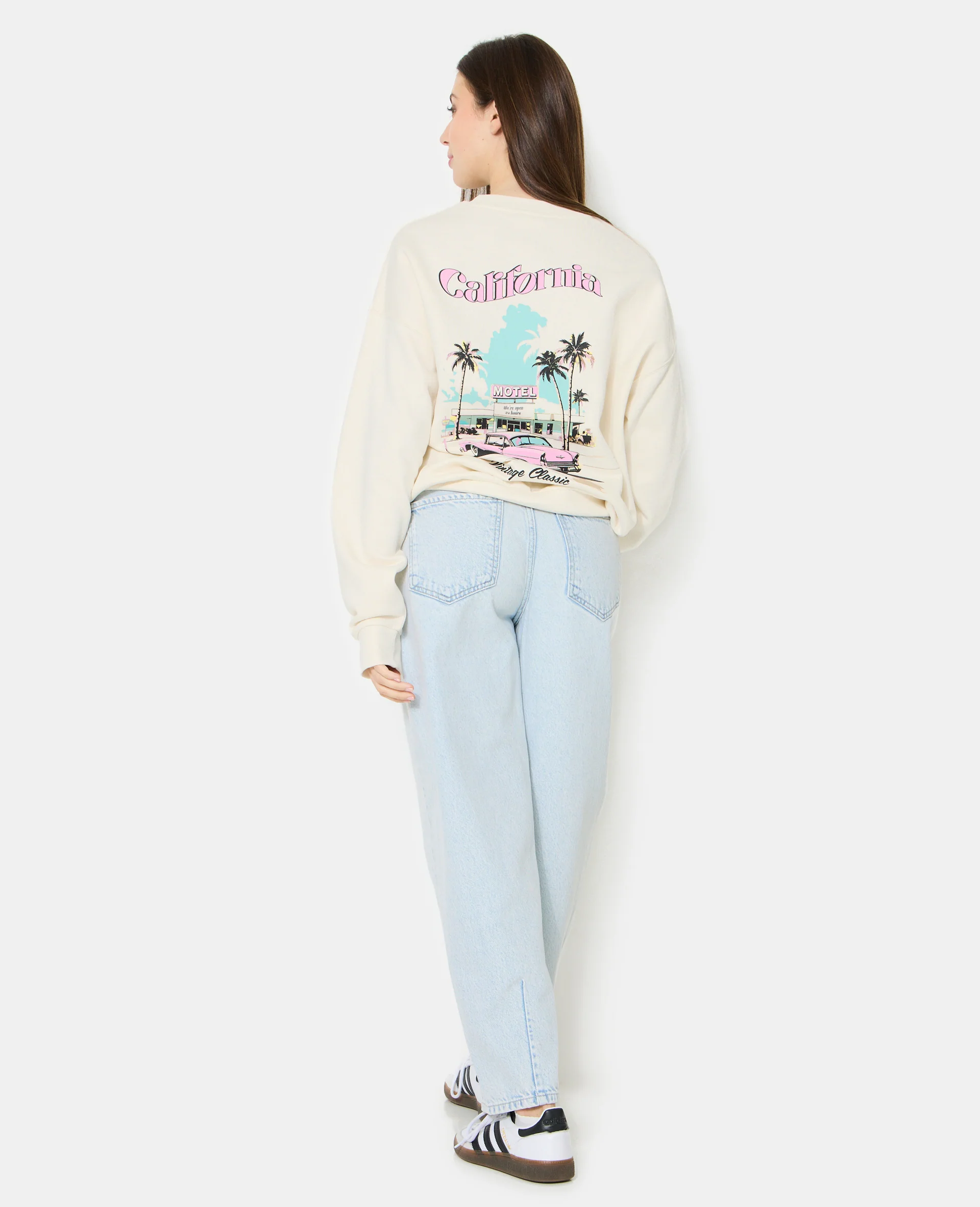 Sweat oversize avec print poitrine et dos - Image 3