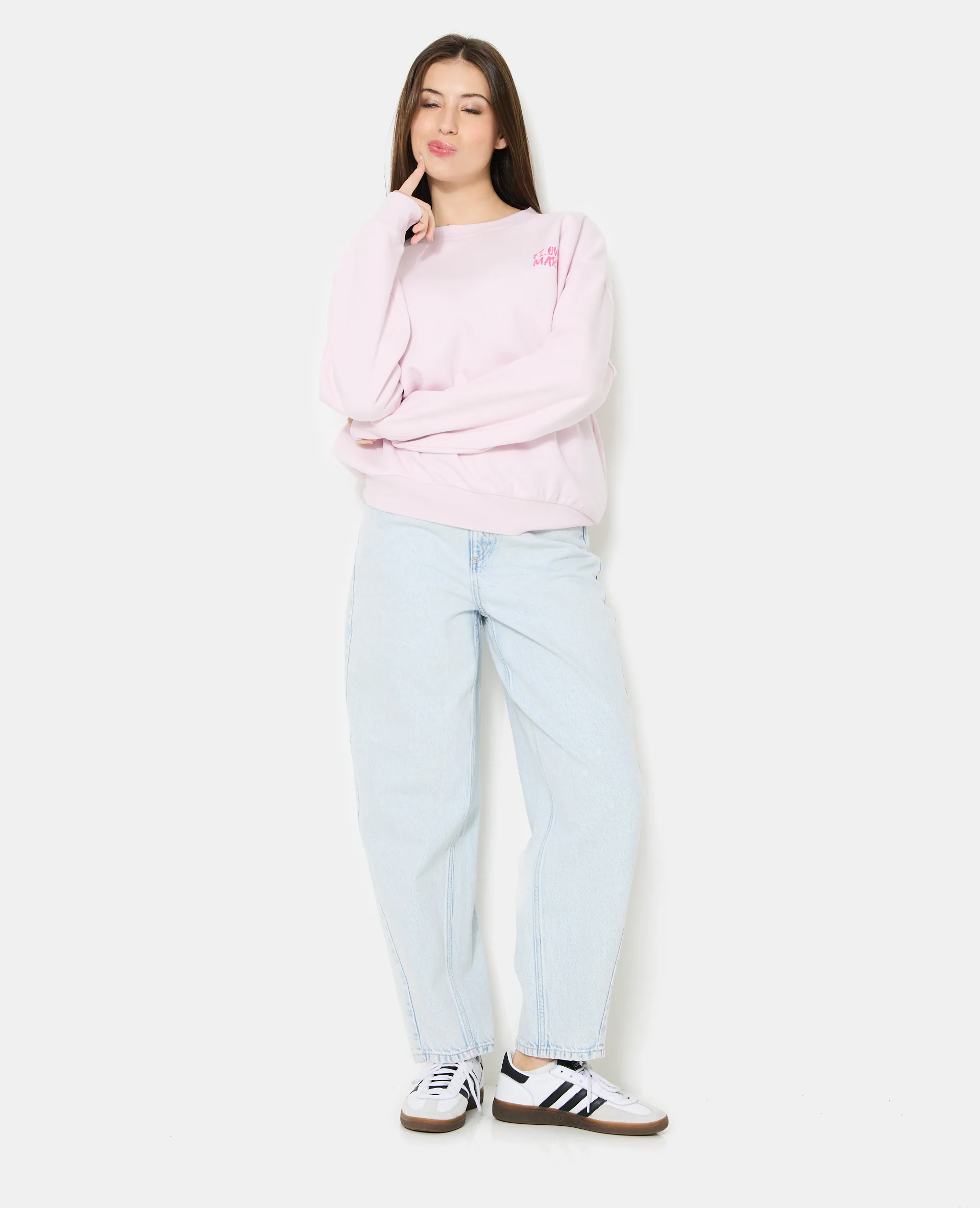 Sweat oversize avec print poitrine et dos - Image 3