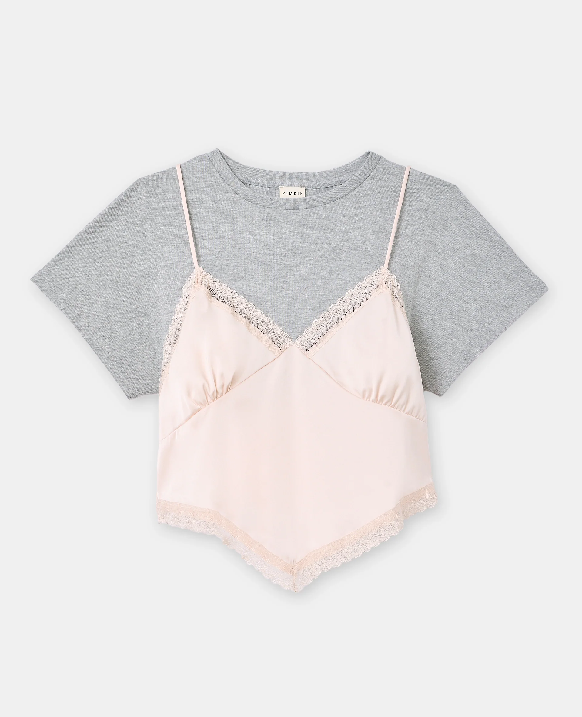 T-shirt 2 en 1 avec top dentelle et satin - Image 4