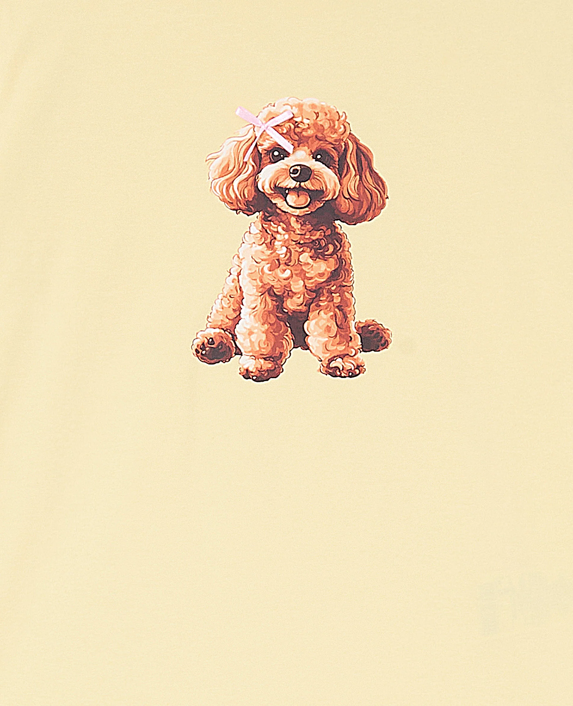 T-shirt ajusté avec print chien + nœud cousu - Image 7