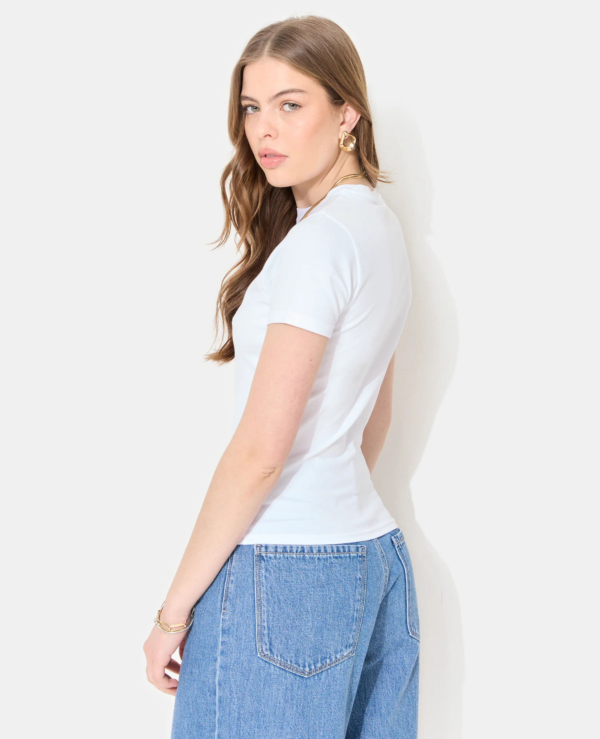 T-shirt ajusté avec rose - Image 6