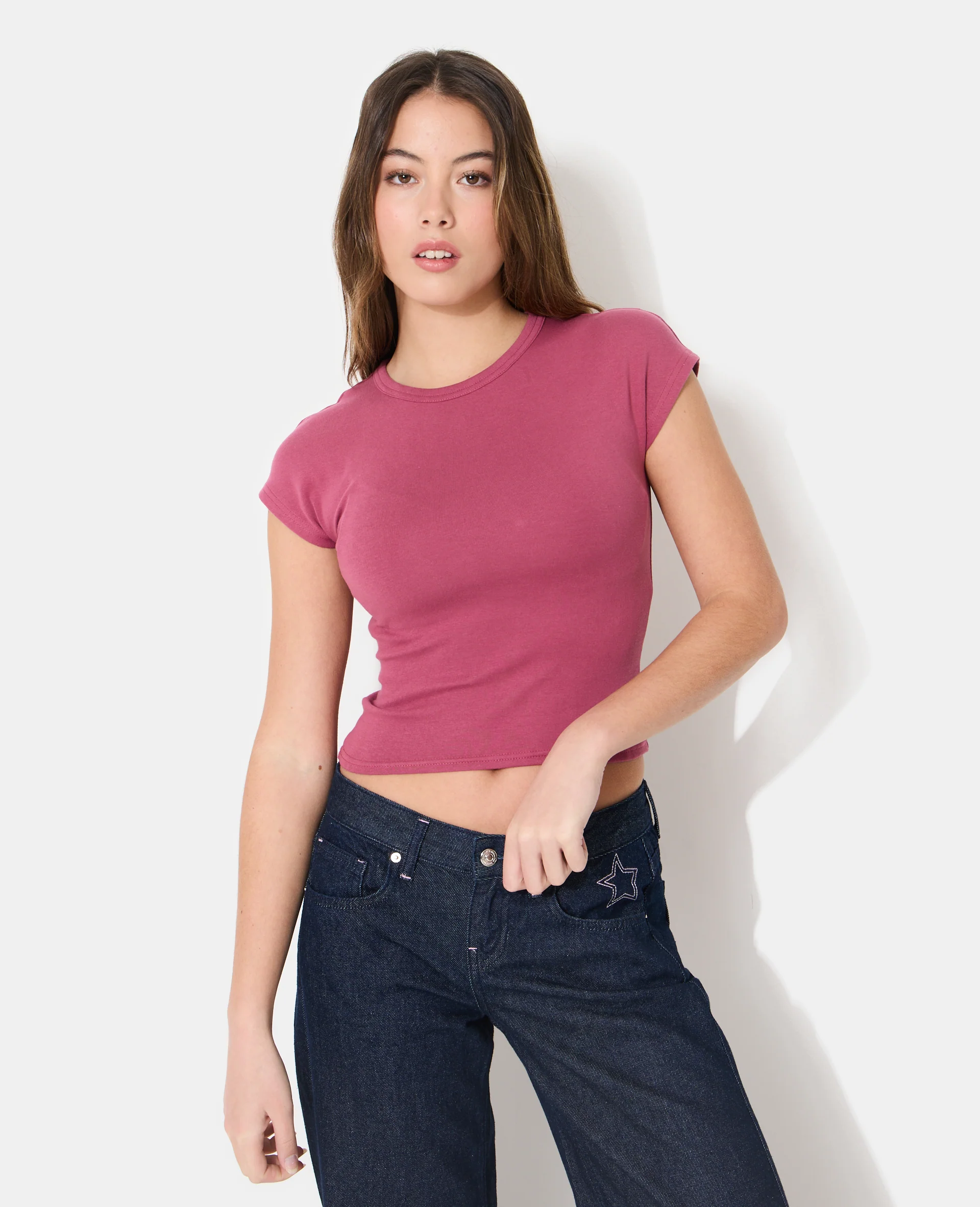 T-shirt ajusté manches raccourcies