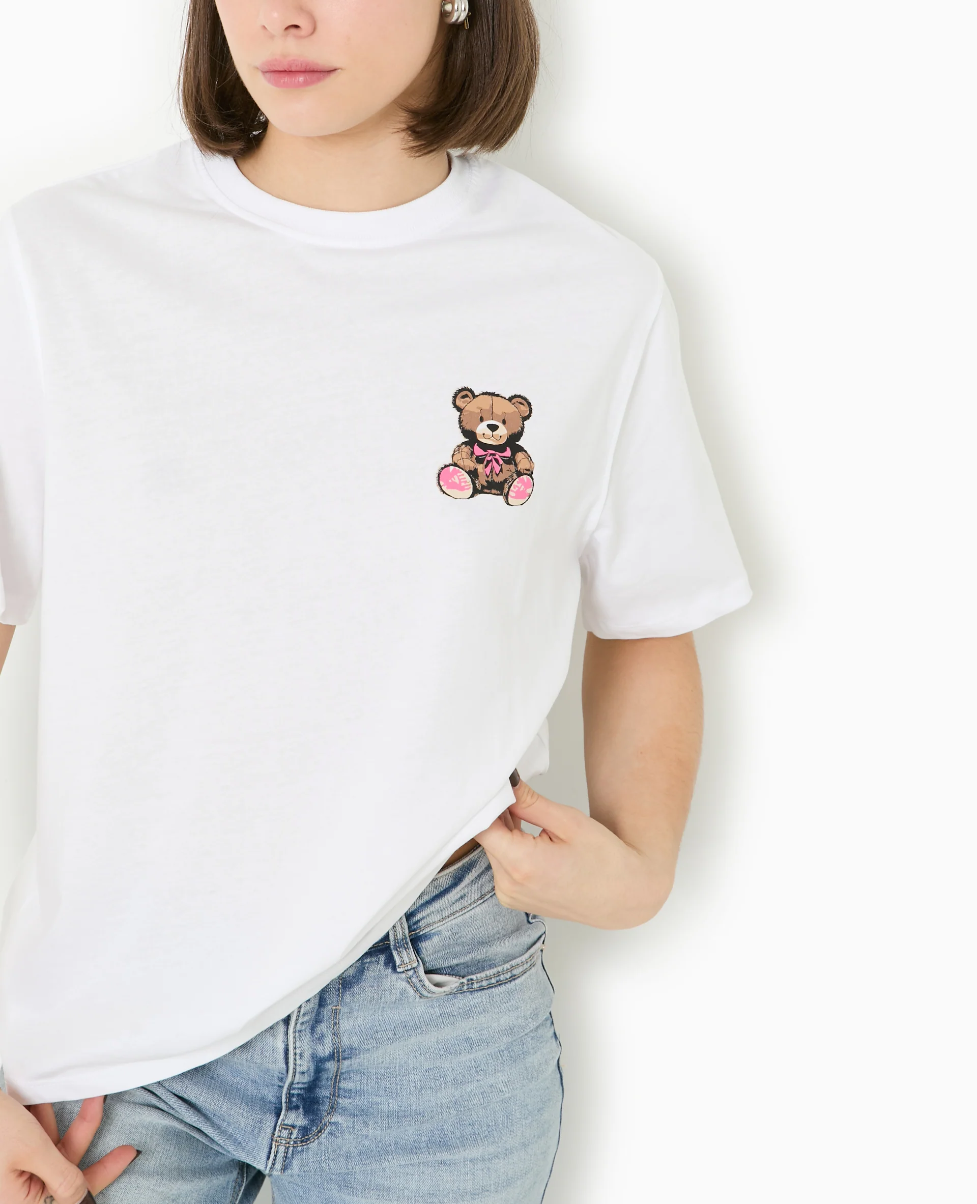 T-shirt ample avec print poitrine et dos - Image 3