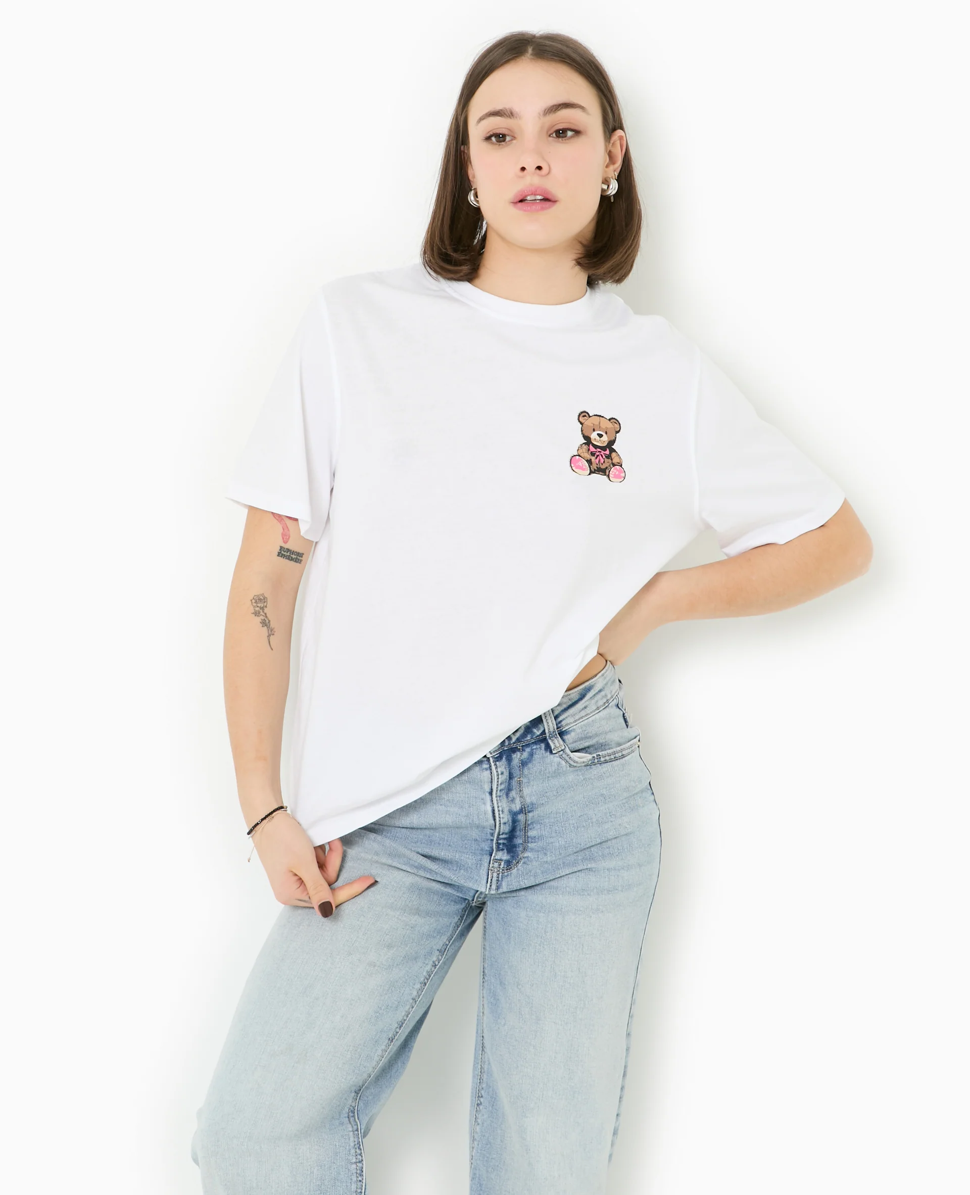 T-shirt ample avec print poitrine et dos - Image 5