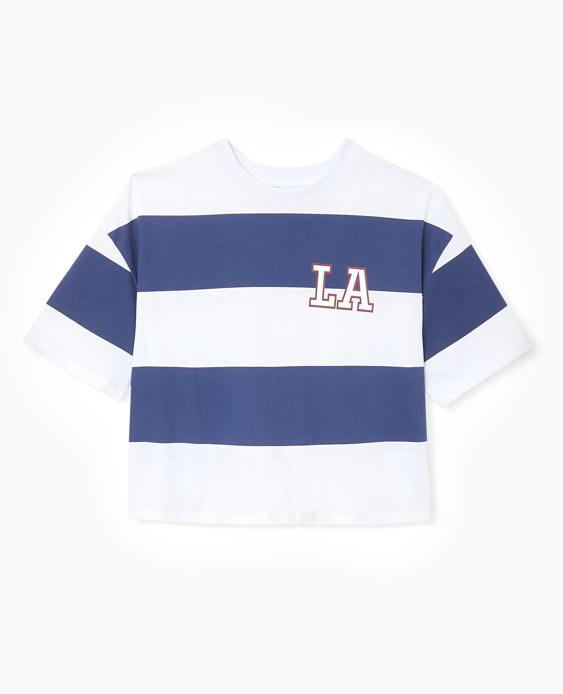 T-shirt ample et court larges rayures - Image 4