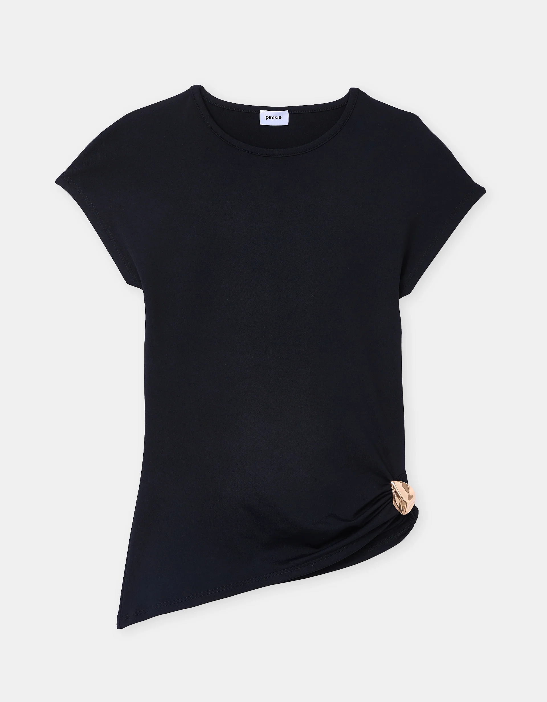 T-shirt asymétrique avec détail bijou - Image 4