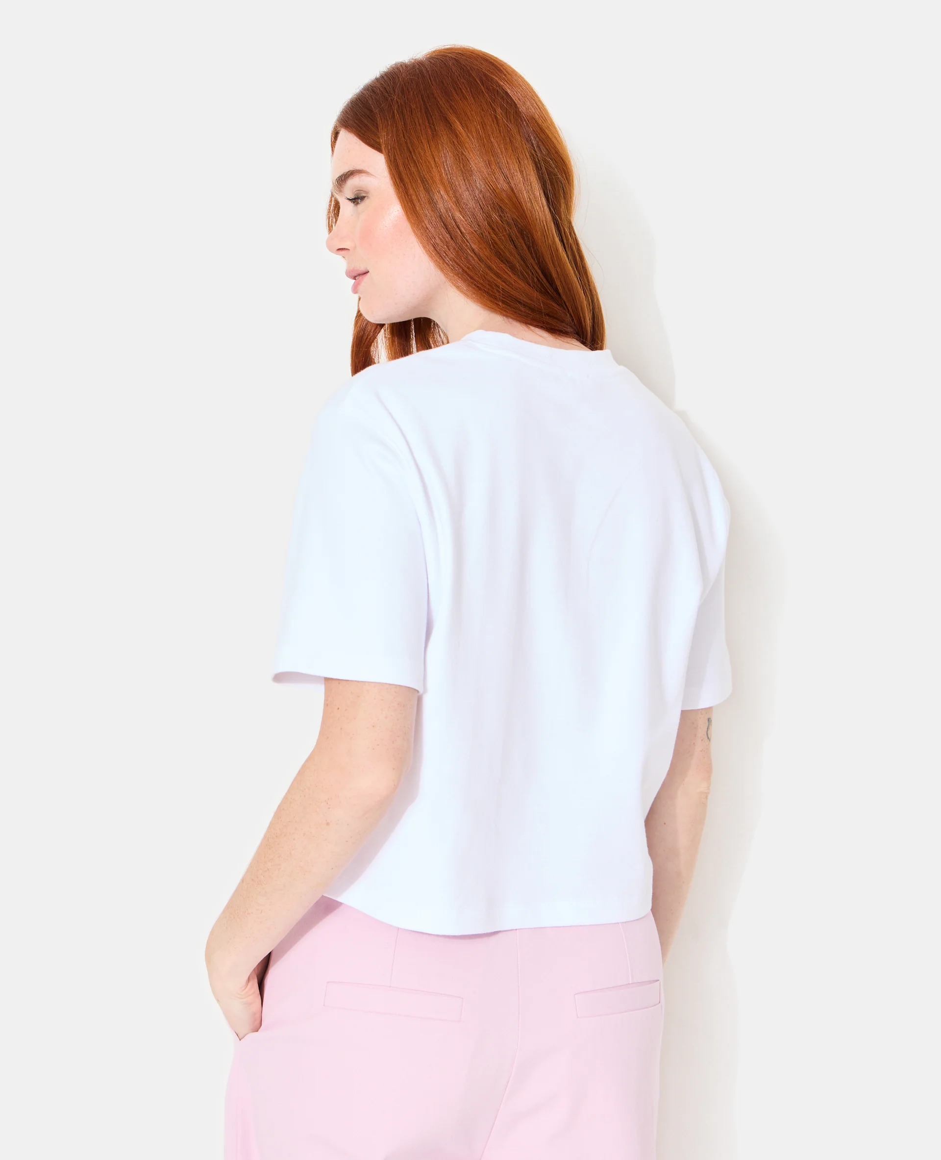 T-shirt basique ample et court - Image 6