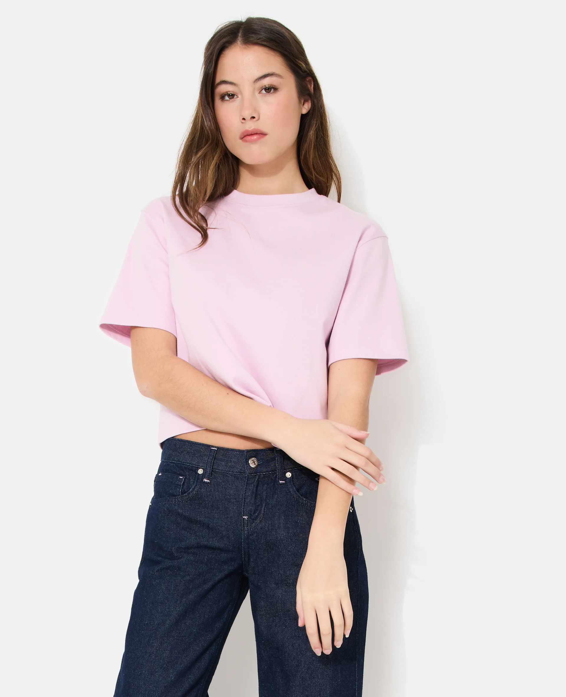 T-shirt basique ample et court - Image 5