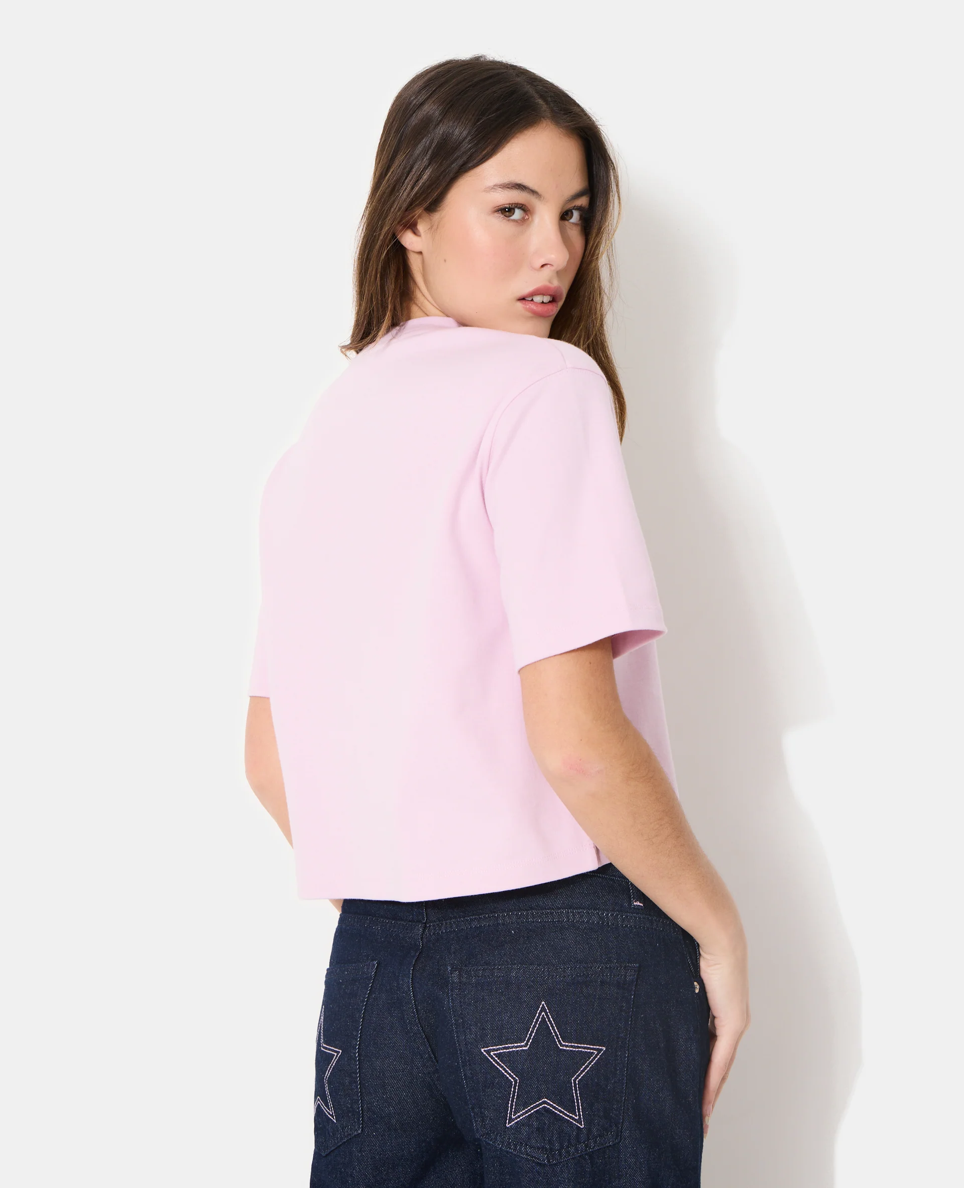 T-shirt basique ample et court - Image 6