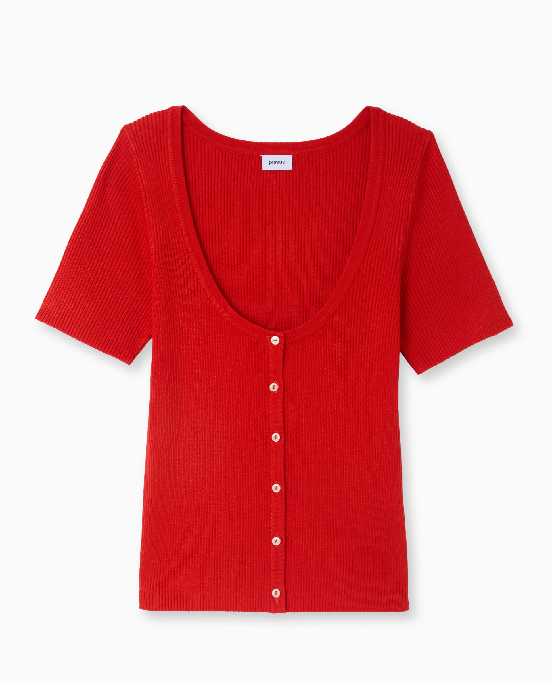 T-shirt boutonné en maille côtelée - Image 4