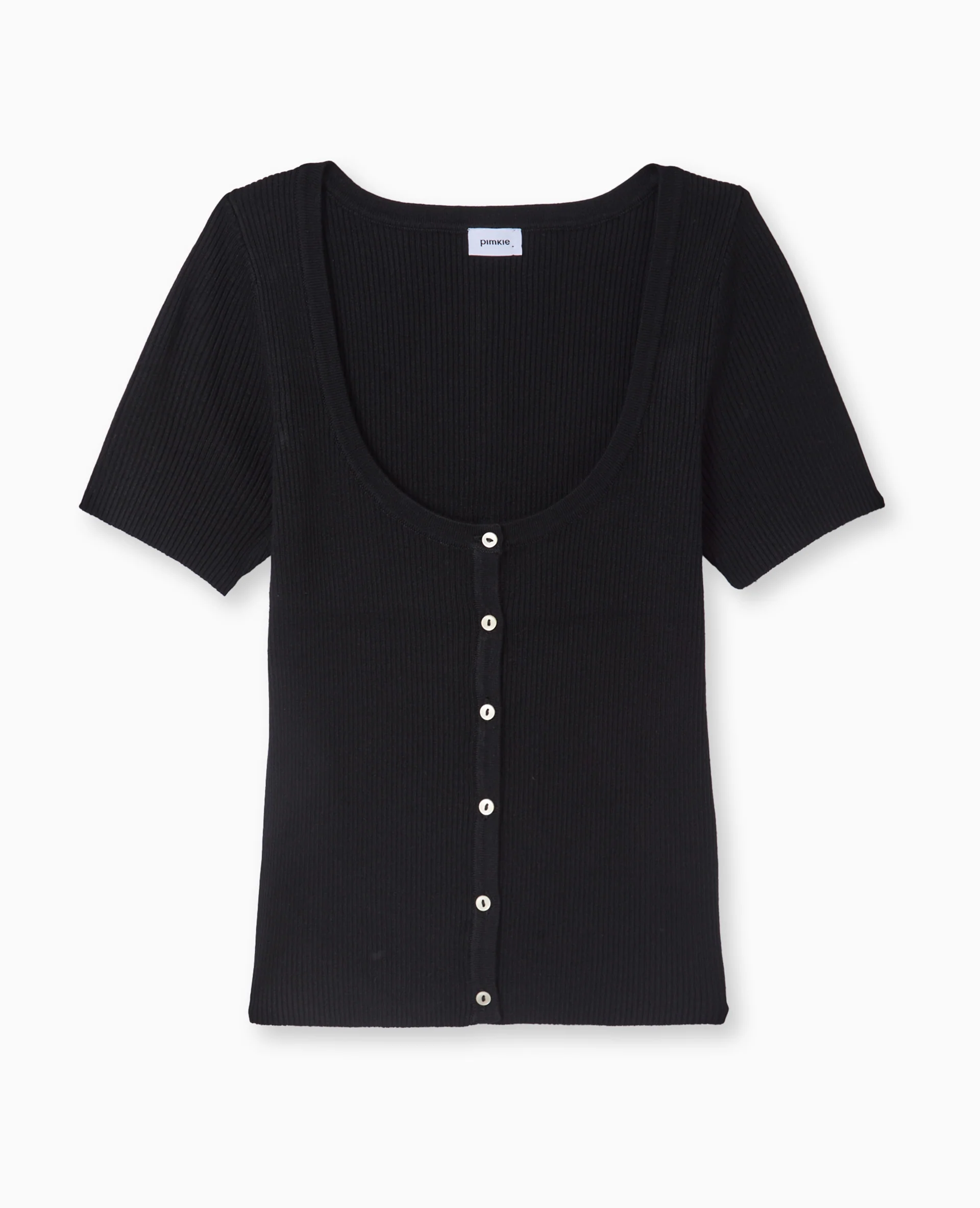 T-shirt boutonné en maille côtelée - Image 4