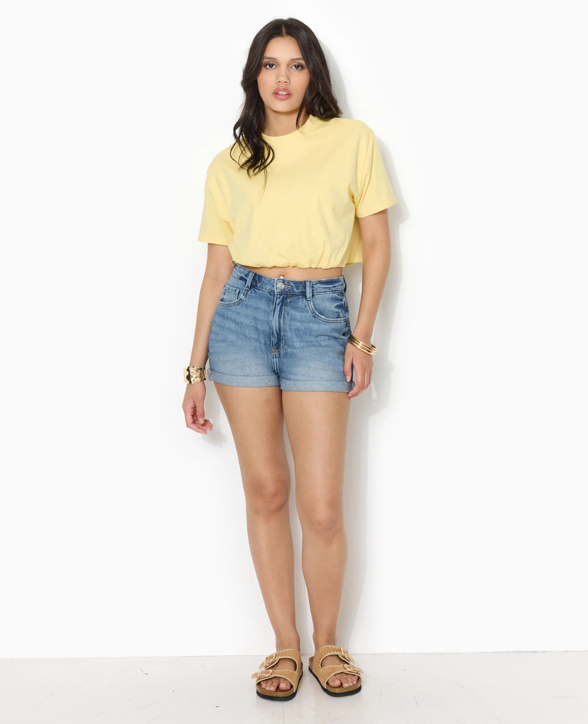 T-shirt court avec détail élastique - Image 3