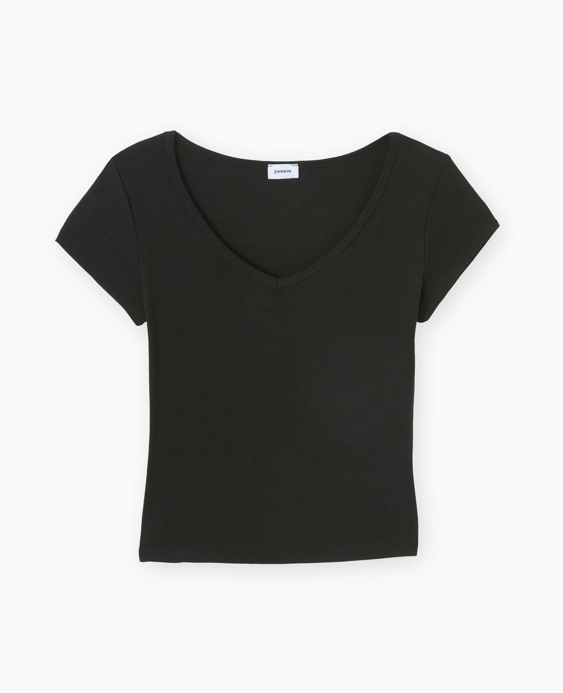 T-shirt court col V - Image 4