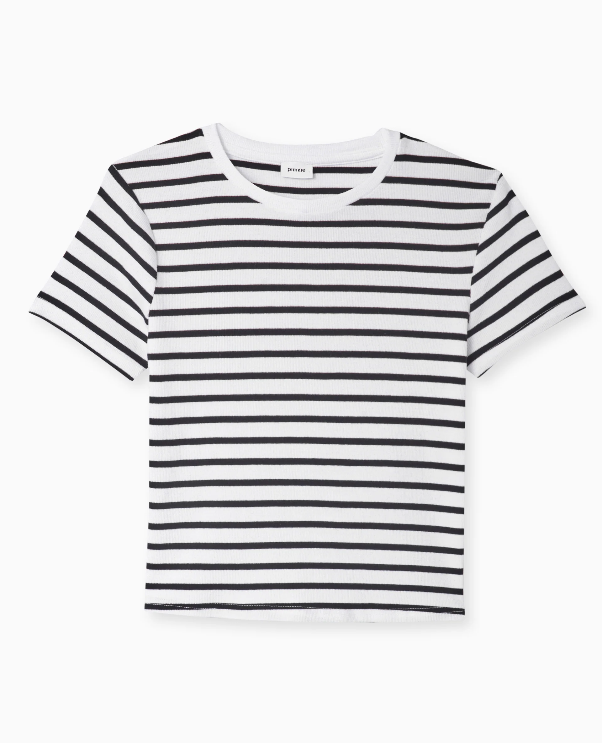 T-shirt court en maille côtelée rayée - Image 4