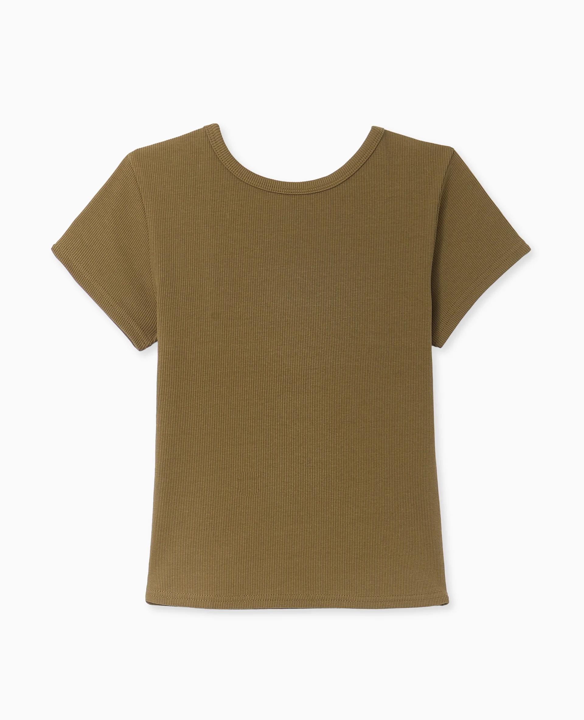 T-shirt en maille côtelée dos dégagé - Image 4