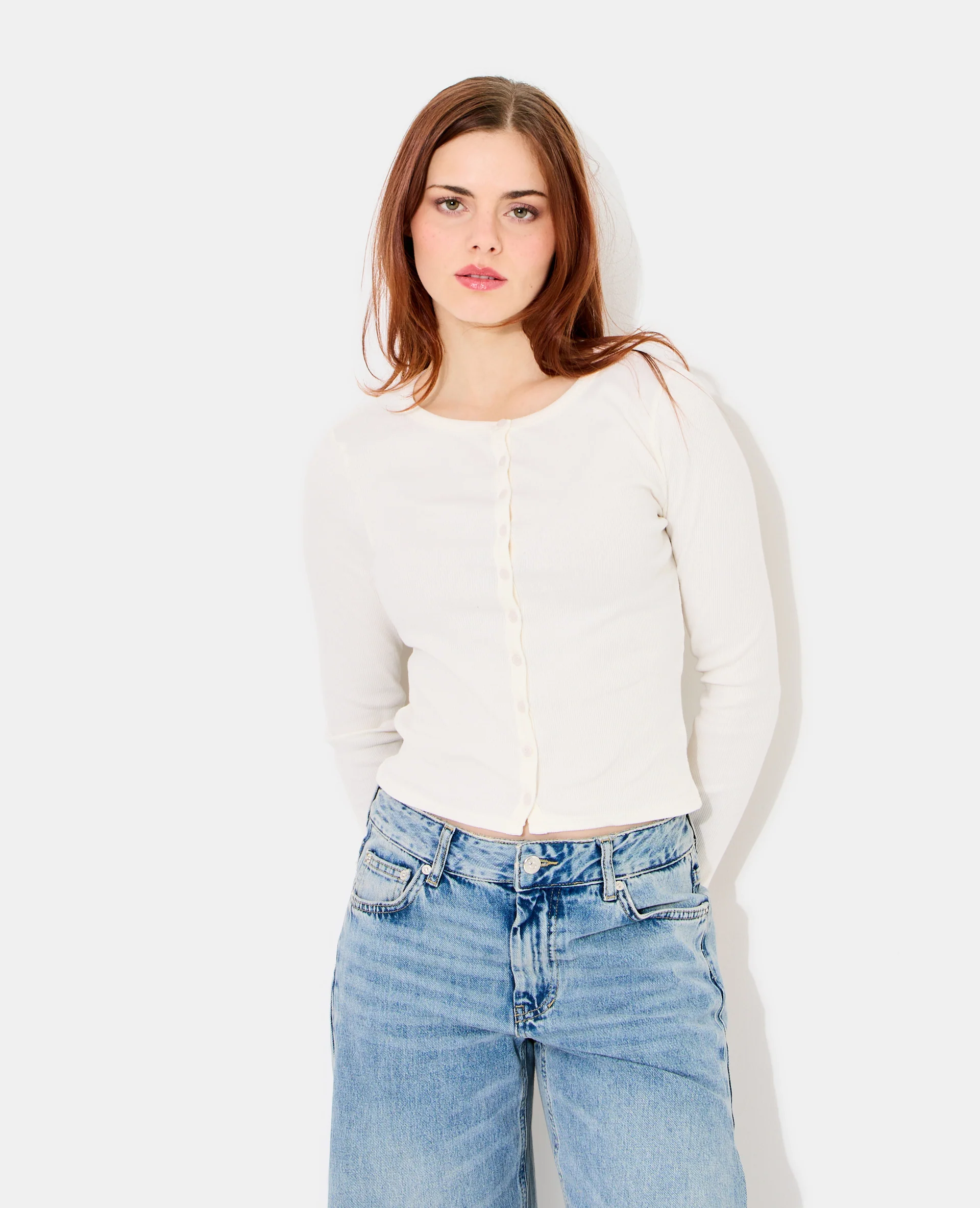 T-shirt gilet en maille côtelée