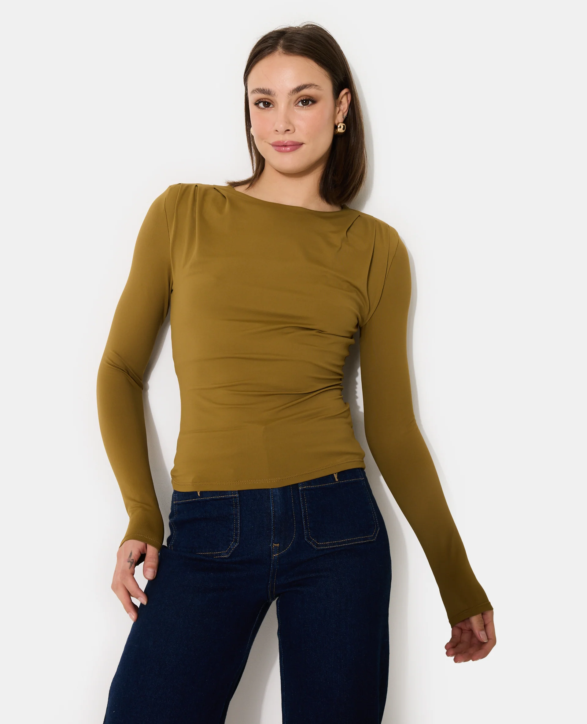 T-shirt manches longues avec épaulettes et pinces - Image 5