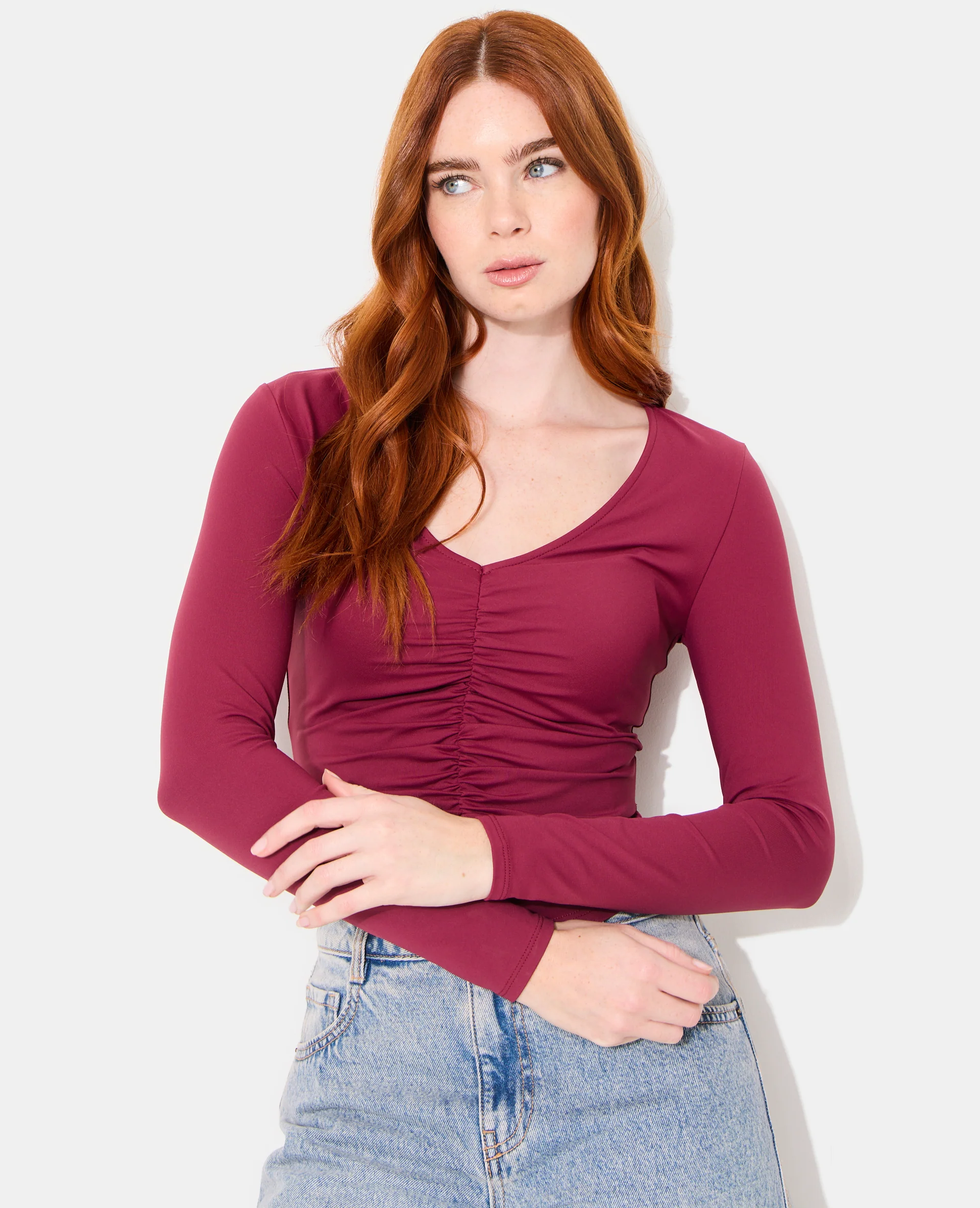 T-shirt manches longues avec fronces - Image 5