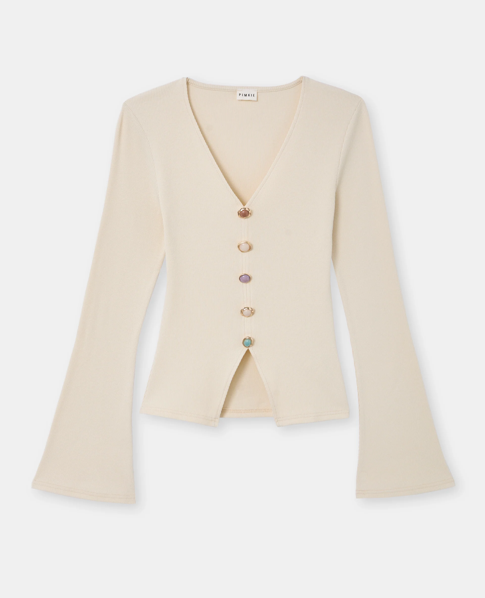 T-shirt manches longues effet gilet boutons fantaisie - Image 4