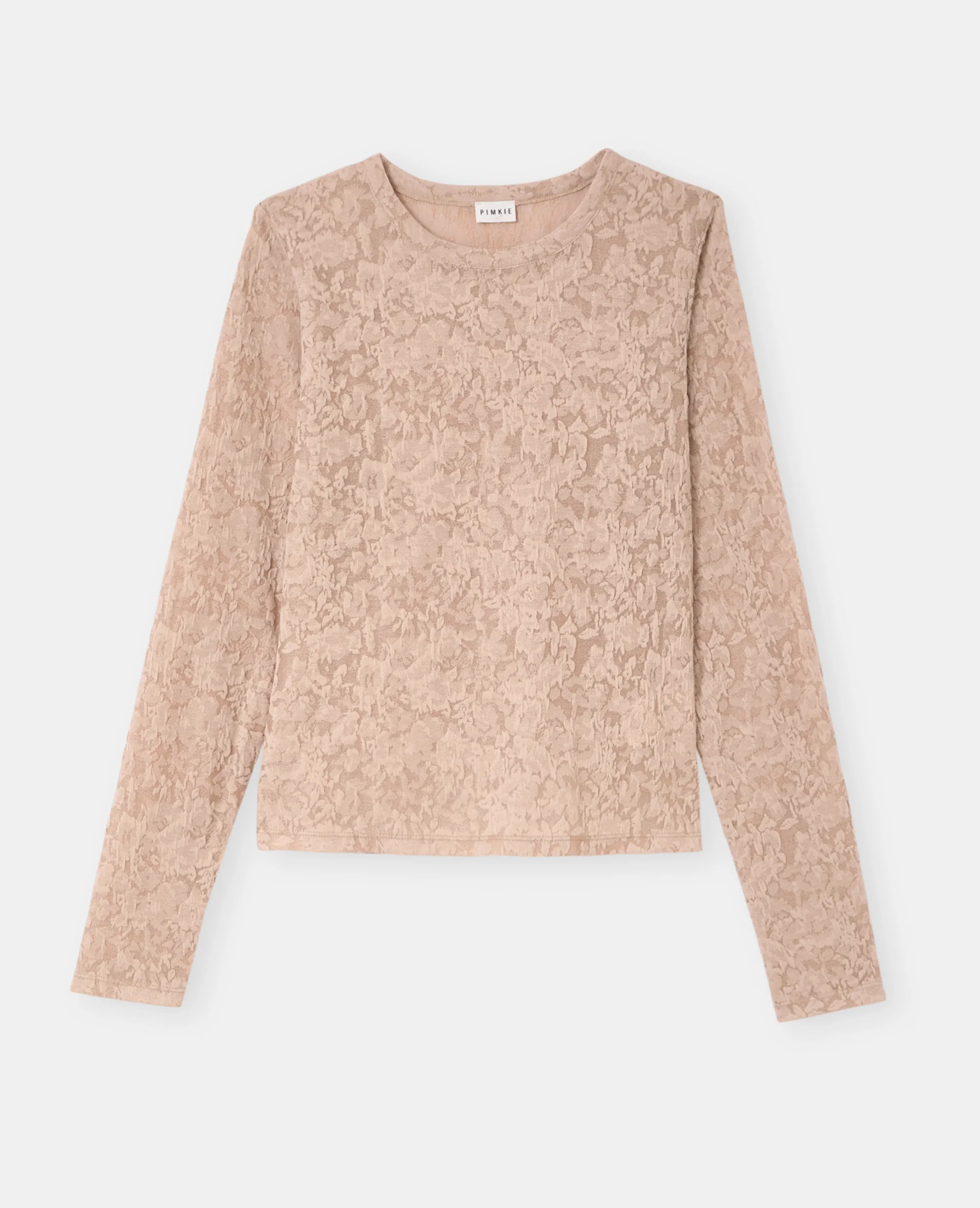 T-shirt manches longues en jacquard effet dentelle - Image 4