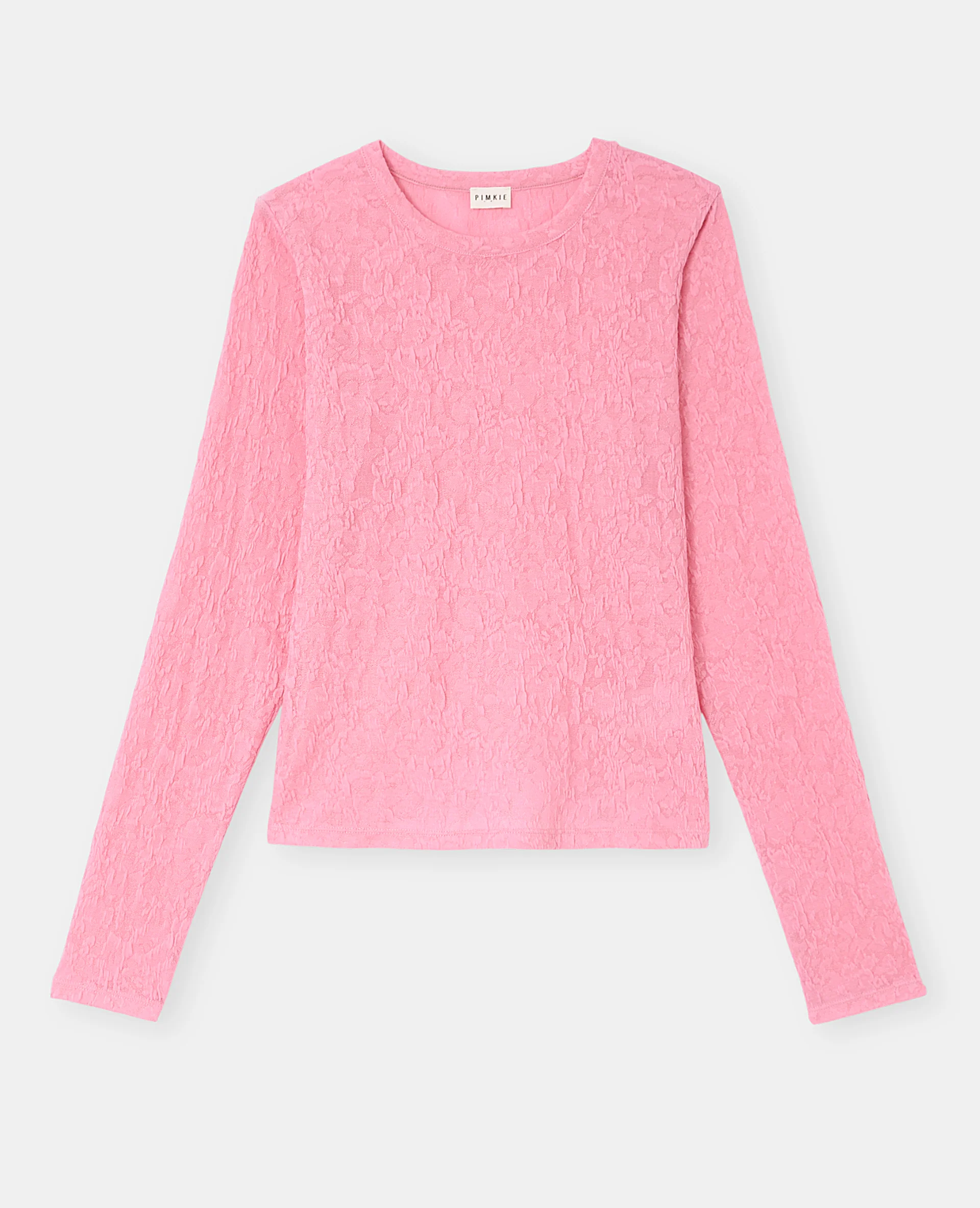 T-shirt manches longues en jacquard effet dentelle - Image 4