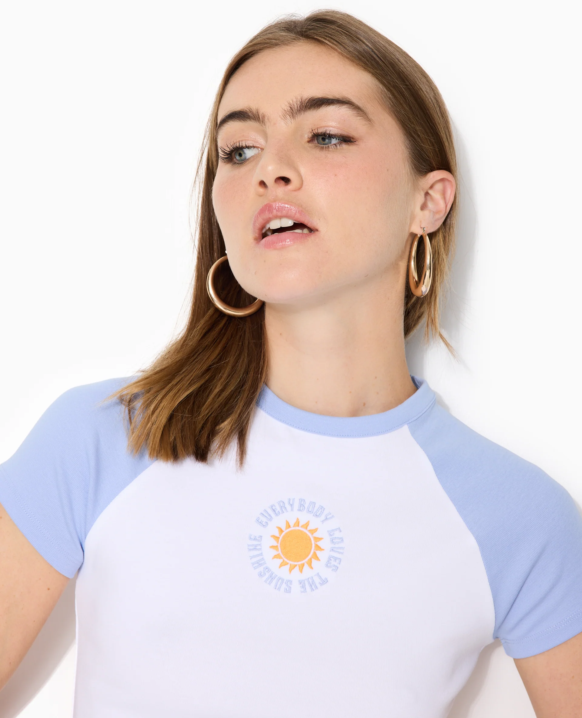 T-shirt manches raglans avec broderie - Image 2