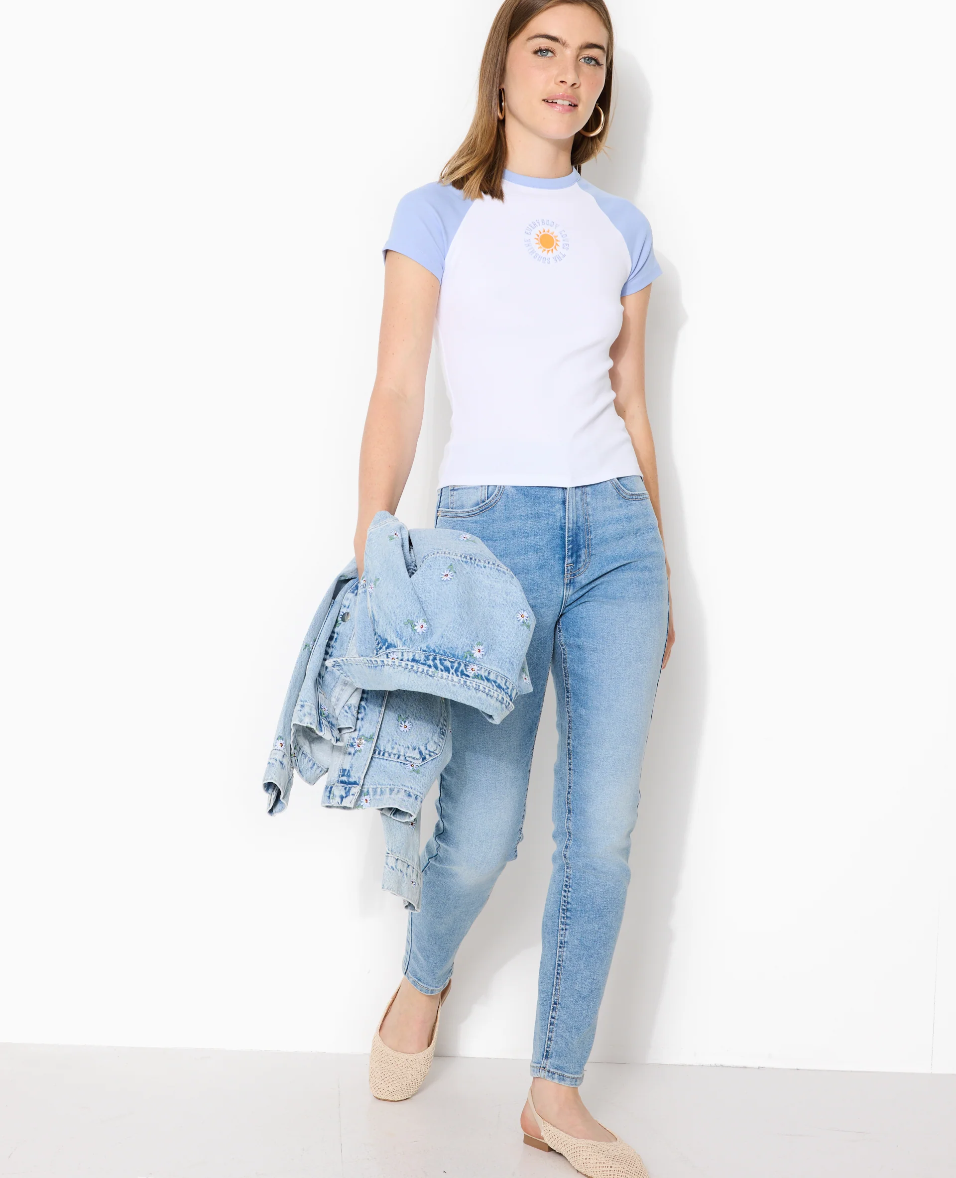 T-shirt manches raglans avec broderie - Image 3