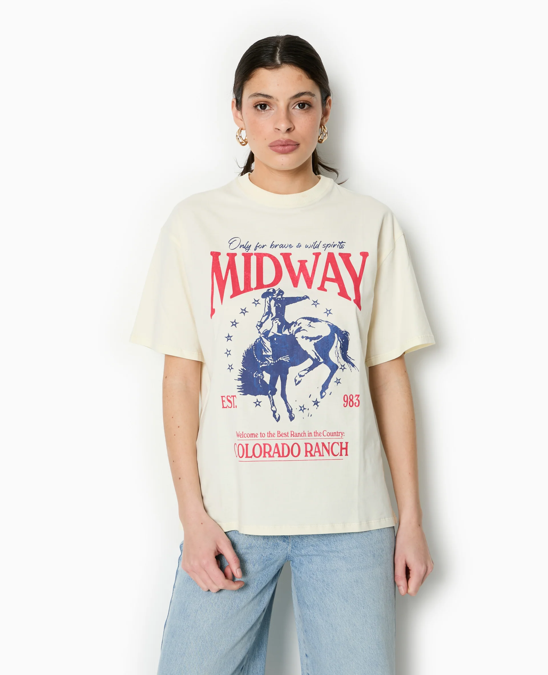 T-shirt oversize avec print devant - Image 5