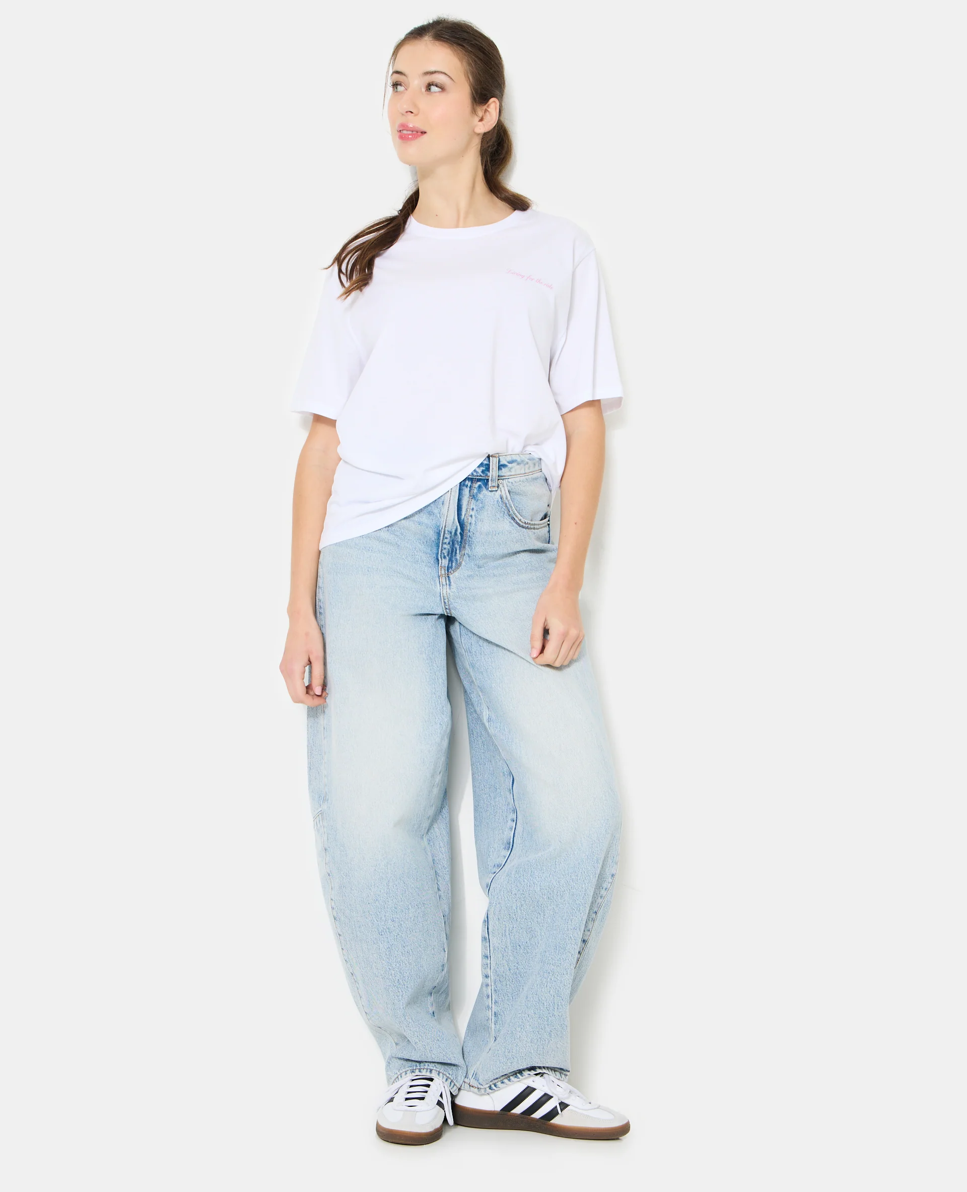 T-shirt oversize avec print poitrine et dos - Image 3