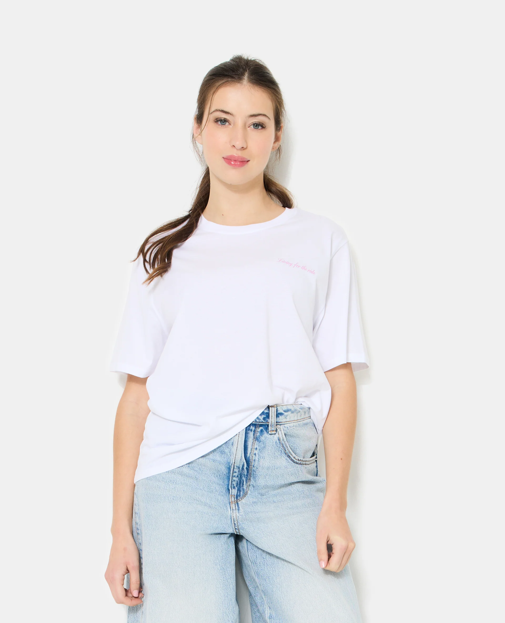 T-shirt oversize avec print poitrine et dos - Image 6