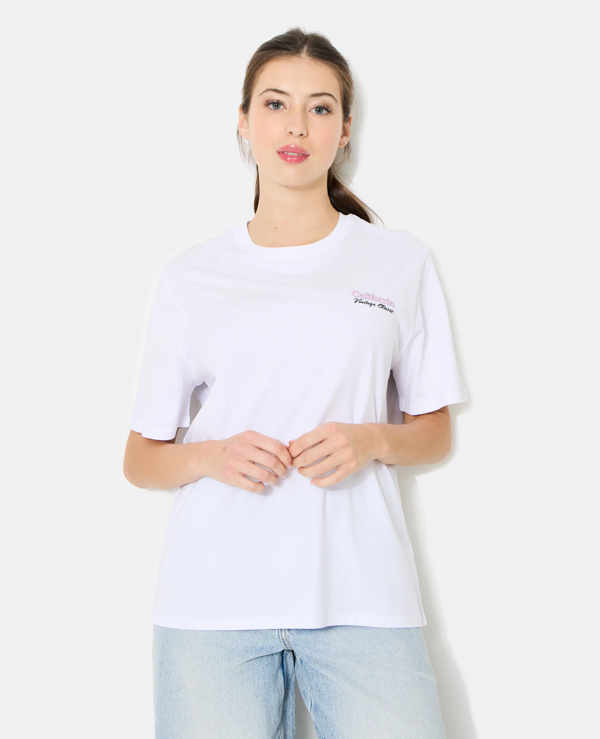 T-shirt oversize avec print poitrine et dos - Image 5