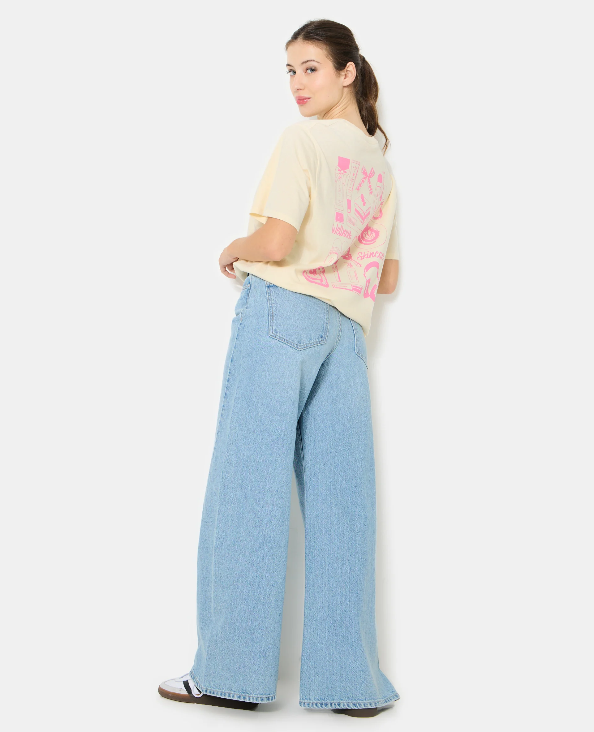 T-shirt oversize avec print poitrine et dos - Image 3