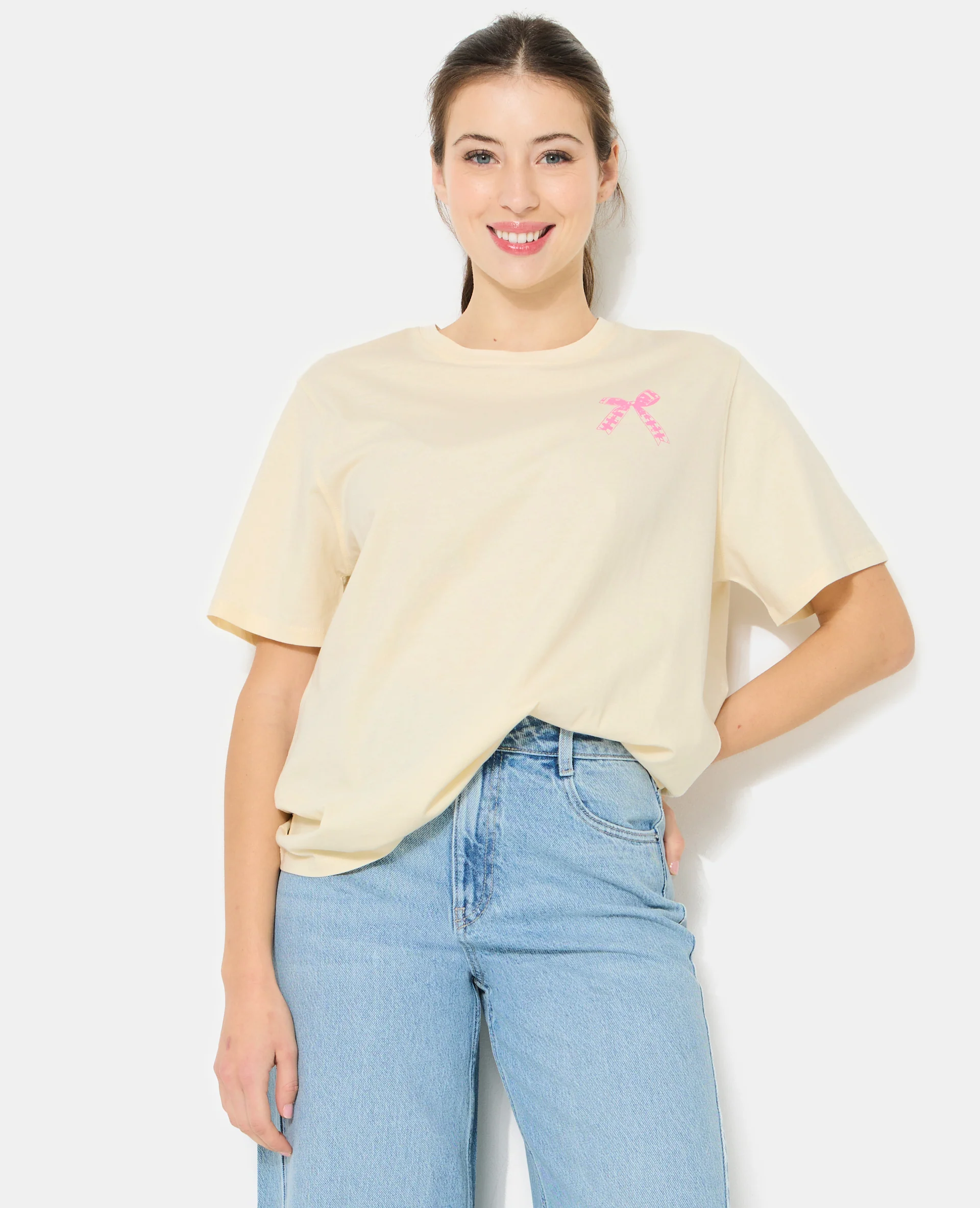 T-shirt oversize avec print poitrine et dos - Image 5