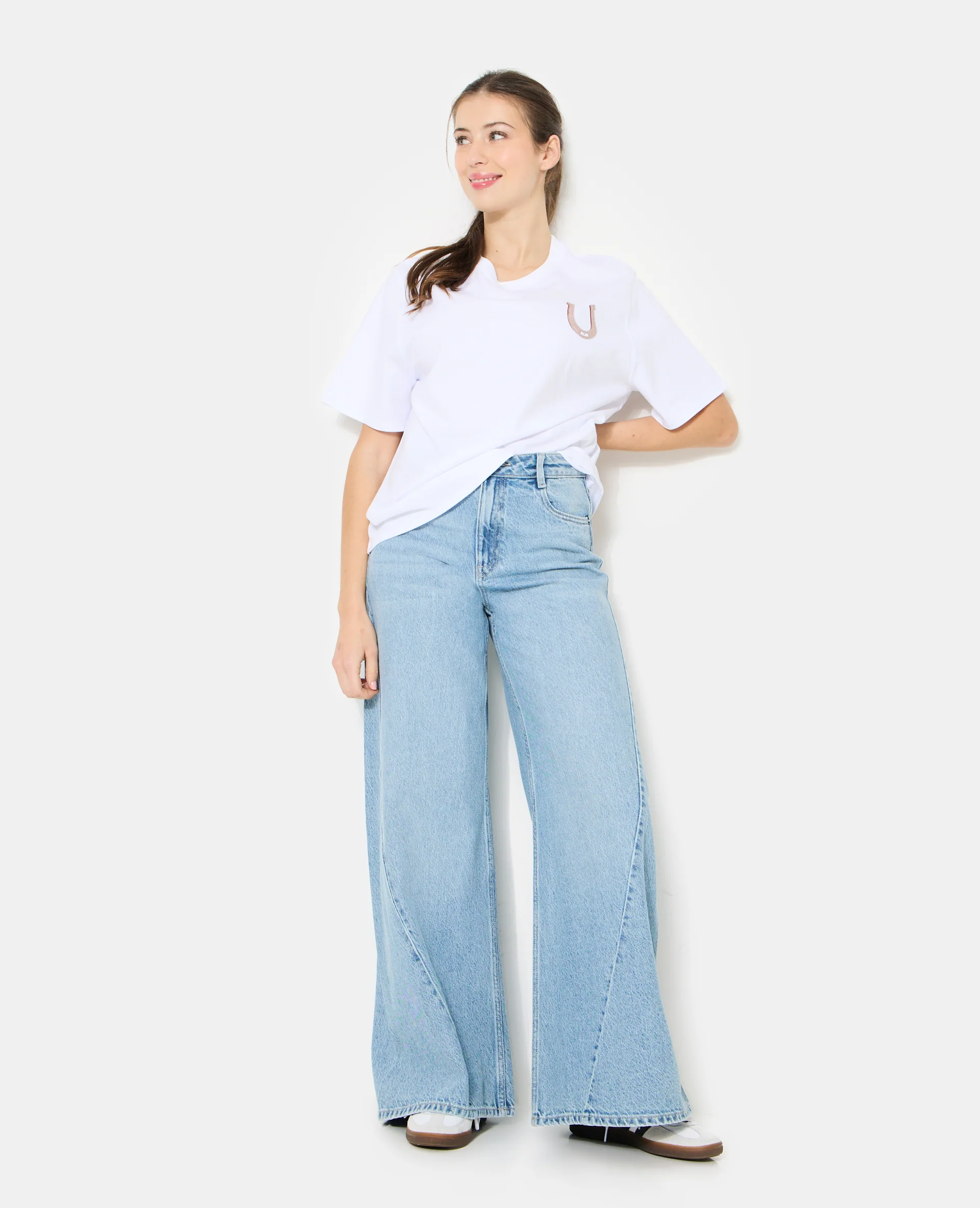T-shirt oversize avec print poitrine et dos - Image 3