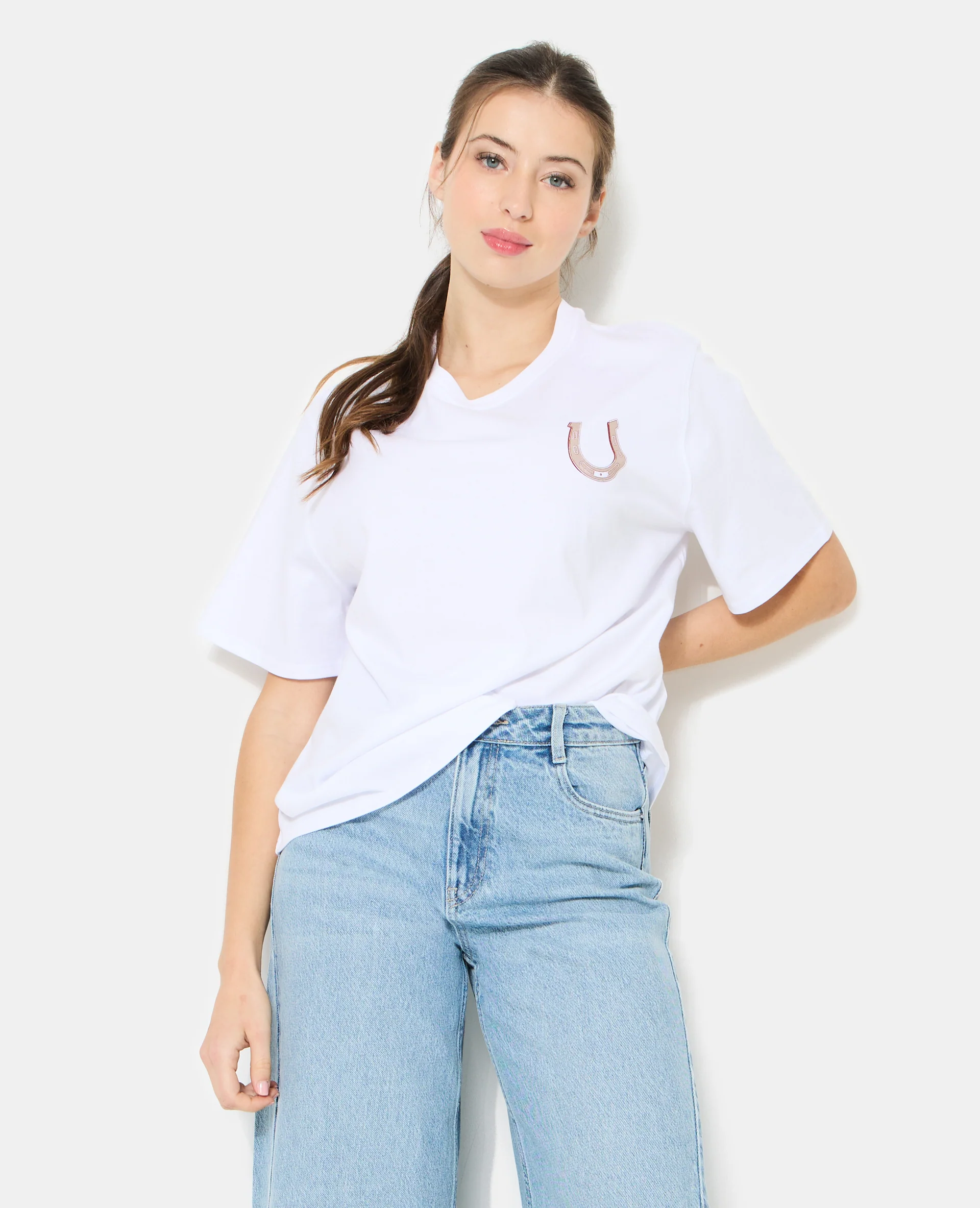 T-shirt oversize avec print poitrine et dos - Image 5