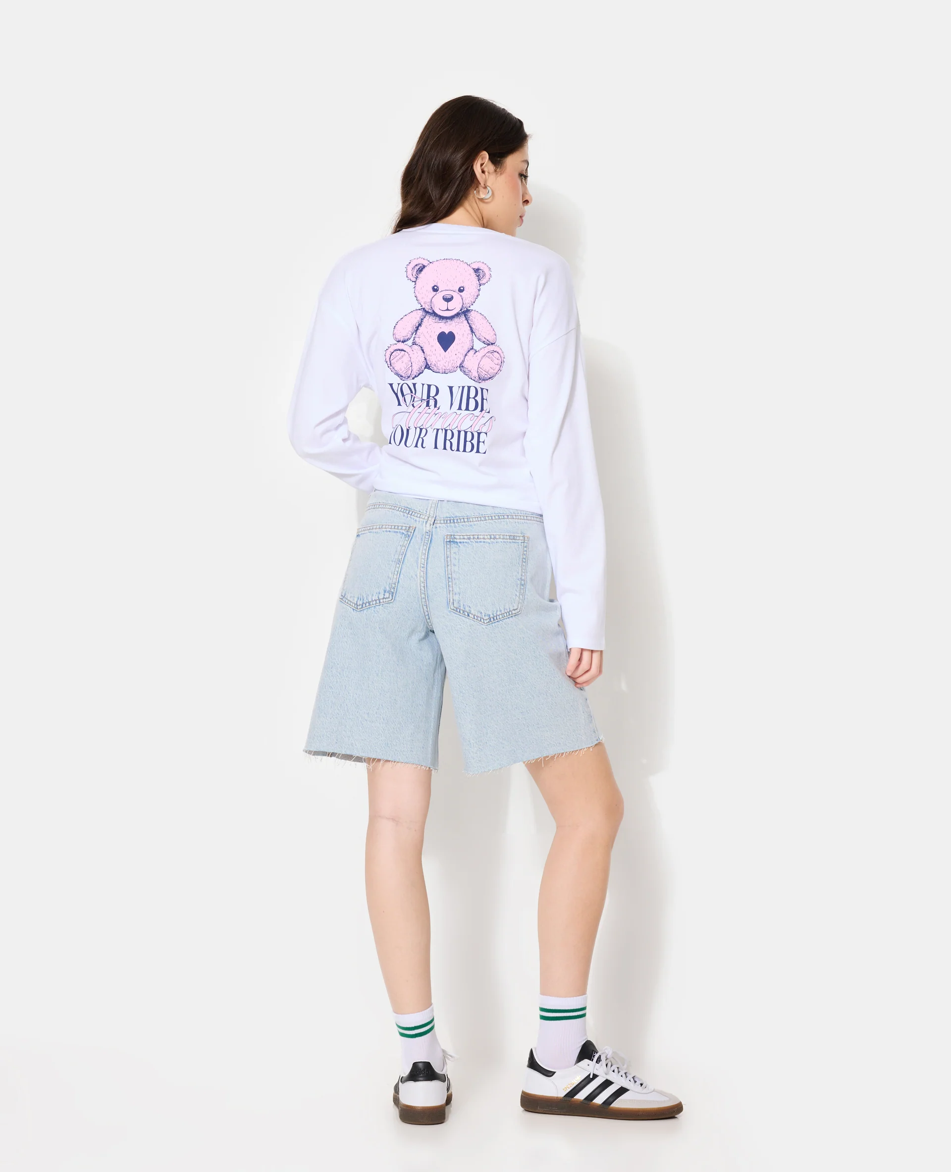 T-shirt oversize manches longues avec print - Image 3