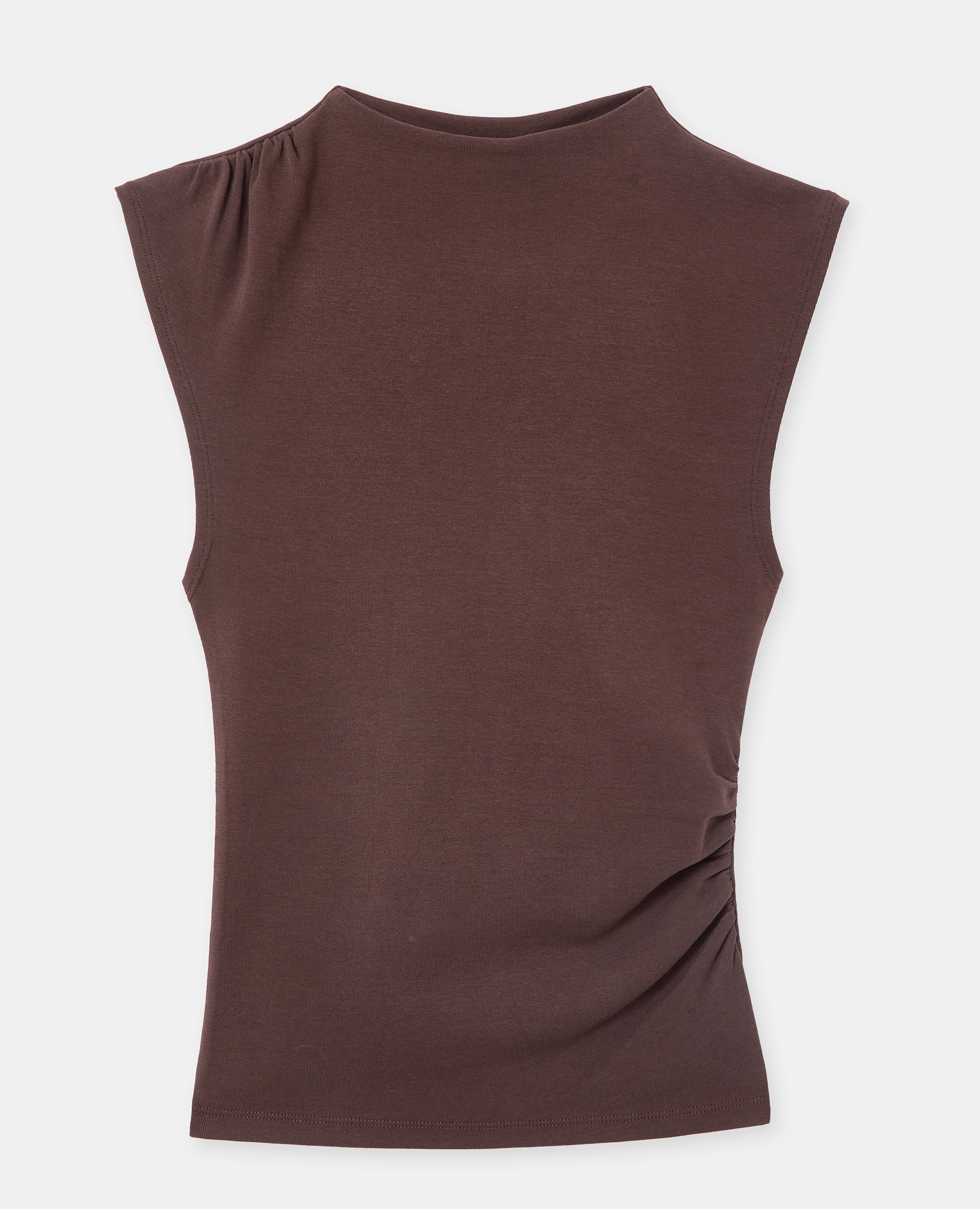 T-shirt sans manches avec col montant et fronces - Image 4