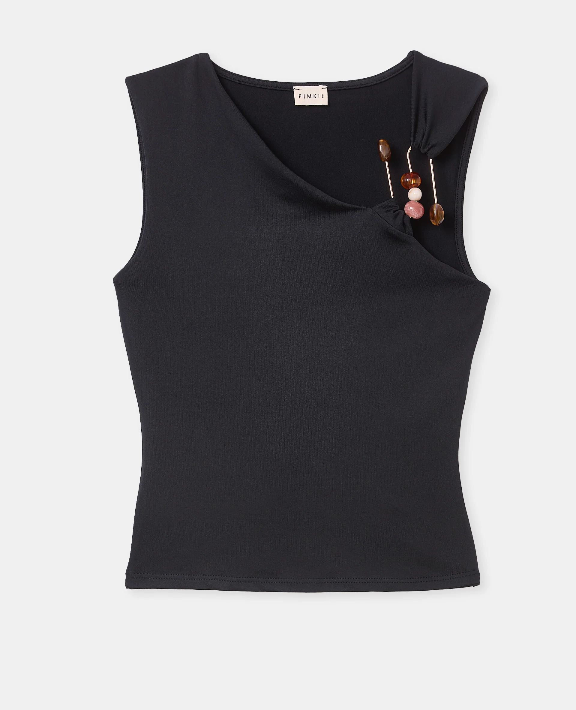 Top asymétrique avec détail bijou et pierres - Image 4